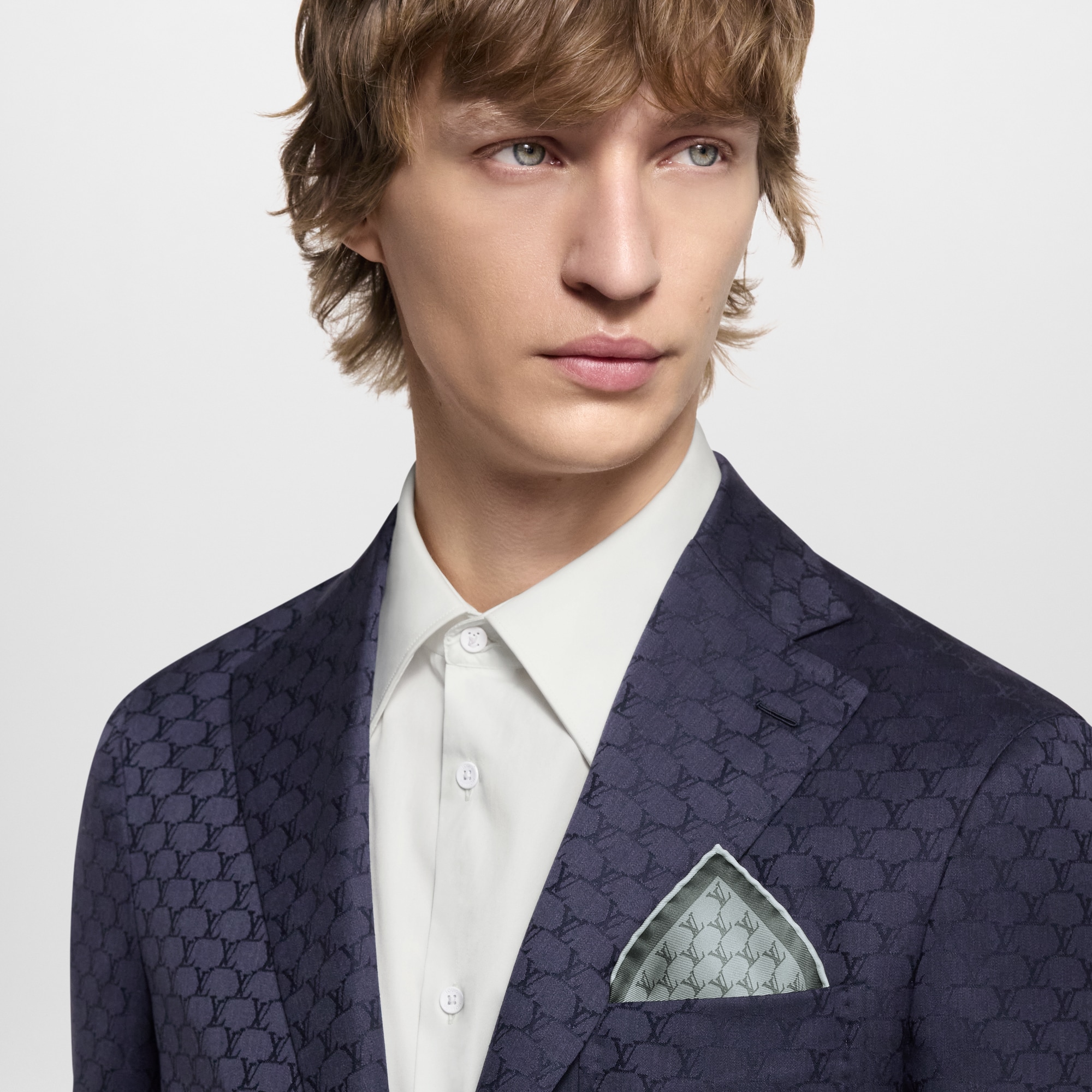 Fazzoletto da taschino LV Fishnet S00 Uomo Accessori Cravatte e Fazzoletti da Taschino | LOUIS VUITTON (Zoom prodotto)