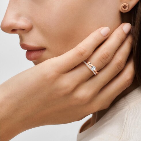 BORUO Anello In Argento 925 Con Zirconia Cubica – Fede Impilabile 3 Mm Per Donna (Misura 4-12) – Regalo In Sacchetto Eco-Friendly