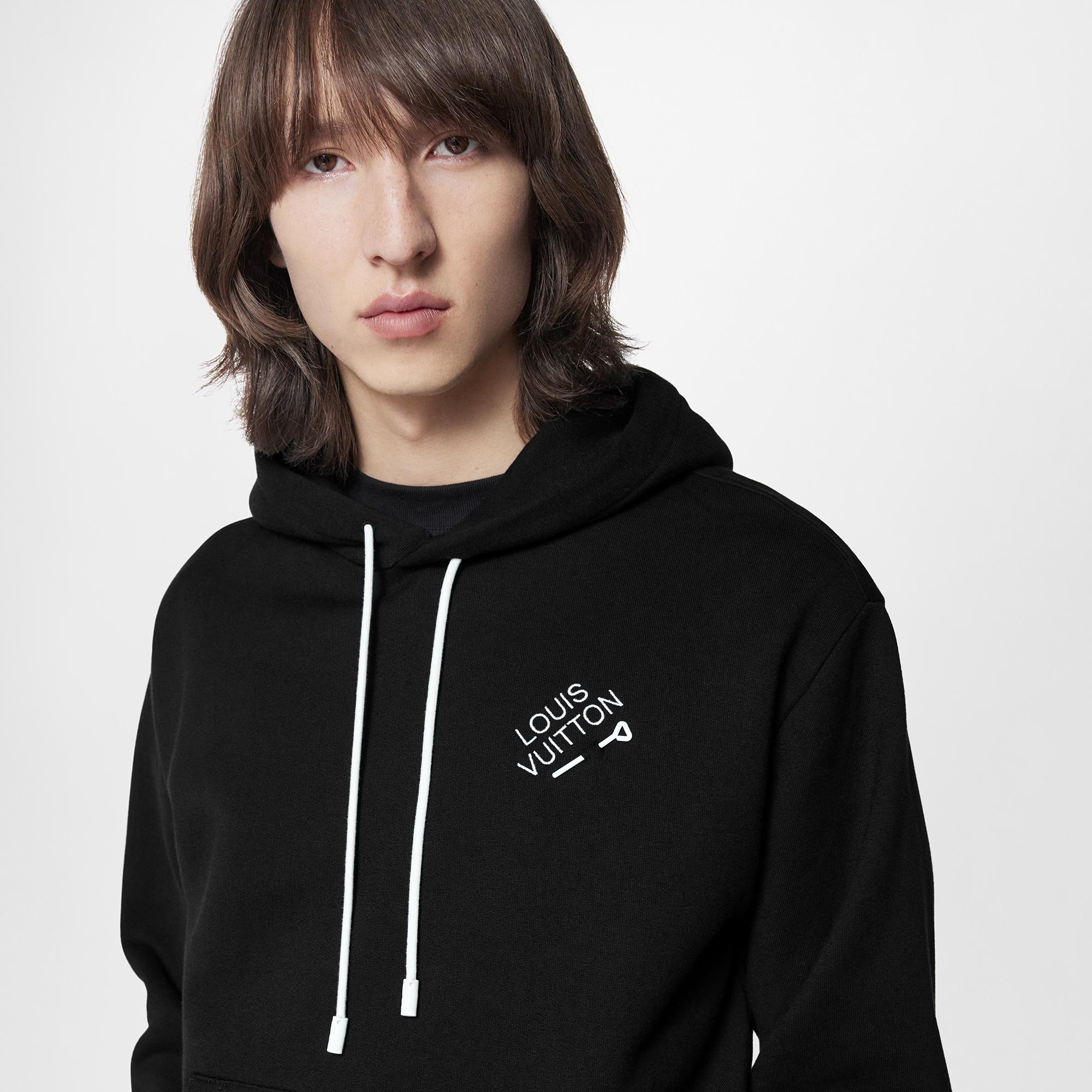 Felpa con cappuccio e firma ricamata  Uomo Abbigliamento Maglieria e Felpe | LOUIS VUITTON (Zoom prodotto)
