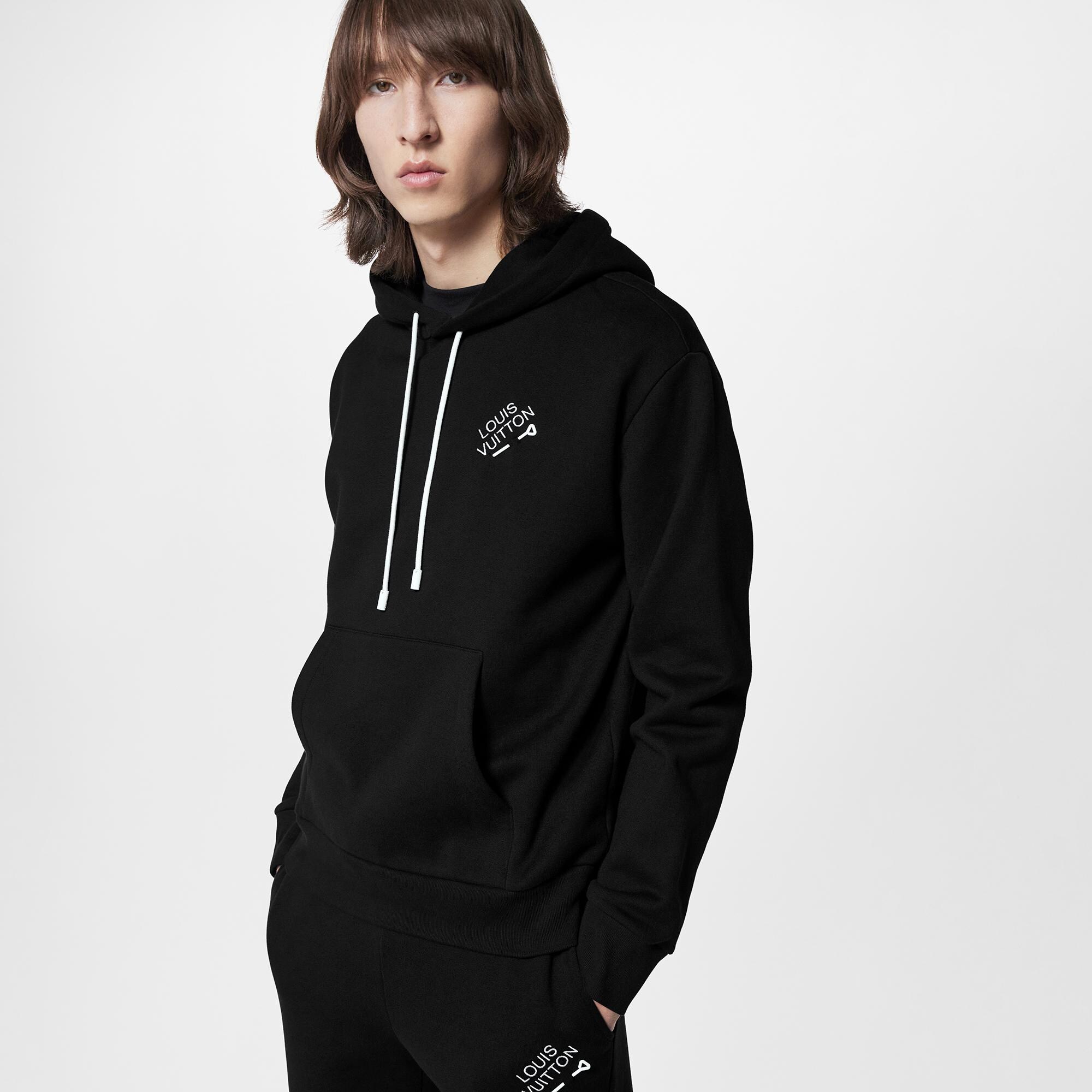 Felpa con cappuccio e firma ricamata  Uomo Abbigliamento Maglieria e Felpe | LOUIS VUITTON (Zoom prodotto)