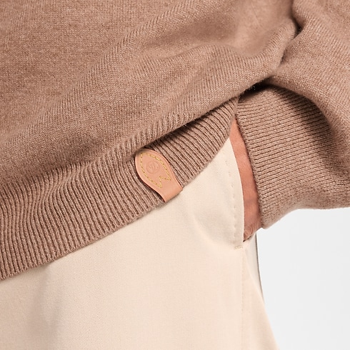 Felpa con cappuccio in cachemire con firme in vacchetta naturale Uomo Abbigliamento Maglieria e Felpe | LOUIS VUITTON (Zoom prodotto)