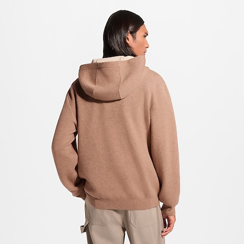 Felpa con cappuccio in cachemire con firme in vacchetta naturale Uomo Abbigliamento Maglieria e Felpe | LOUIS VUITTON (Zoom prodotto)