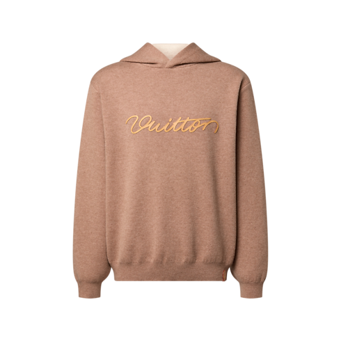 Felpa con cappuccio in cachemire con firme in vacchetta naturale Uomo Abbigliamento Maglieria e Felpe | LOUIS VUITTON (Zoom prodotto)