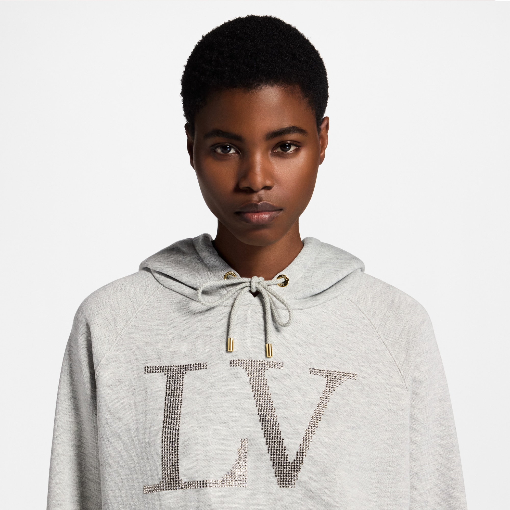 Felpa con firma in strass e cappuccio  Donna Abbigliamento Camicie e T-Shirt | LOUIS VUITTON (Zoom prodotto)
