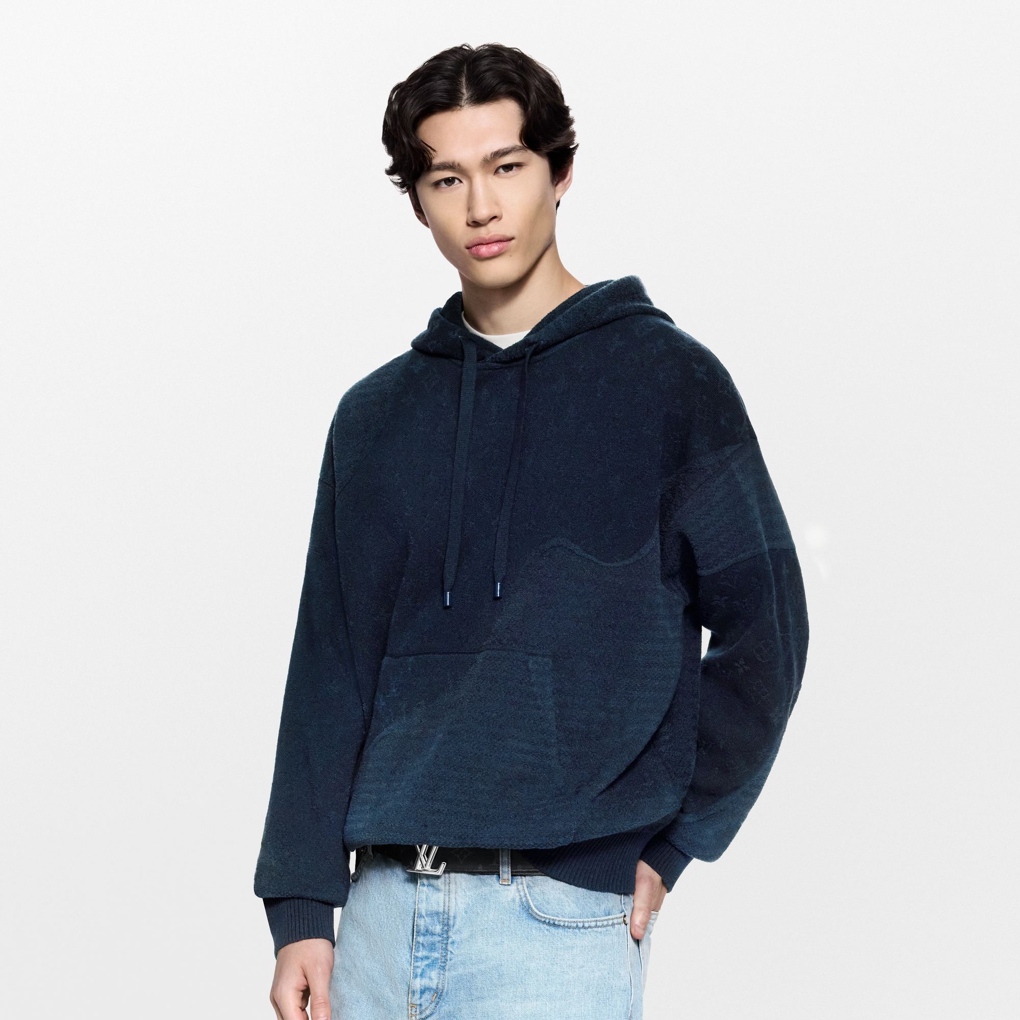 Felpa con motivo grafico in trama jacquard e cappuccio  Uomo Abbigliamento Tutti i Capi di Abbigliamento | LOUIS VUITTON (Zoom prodotto)