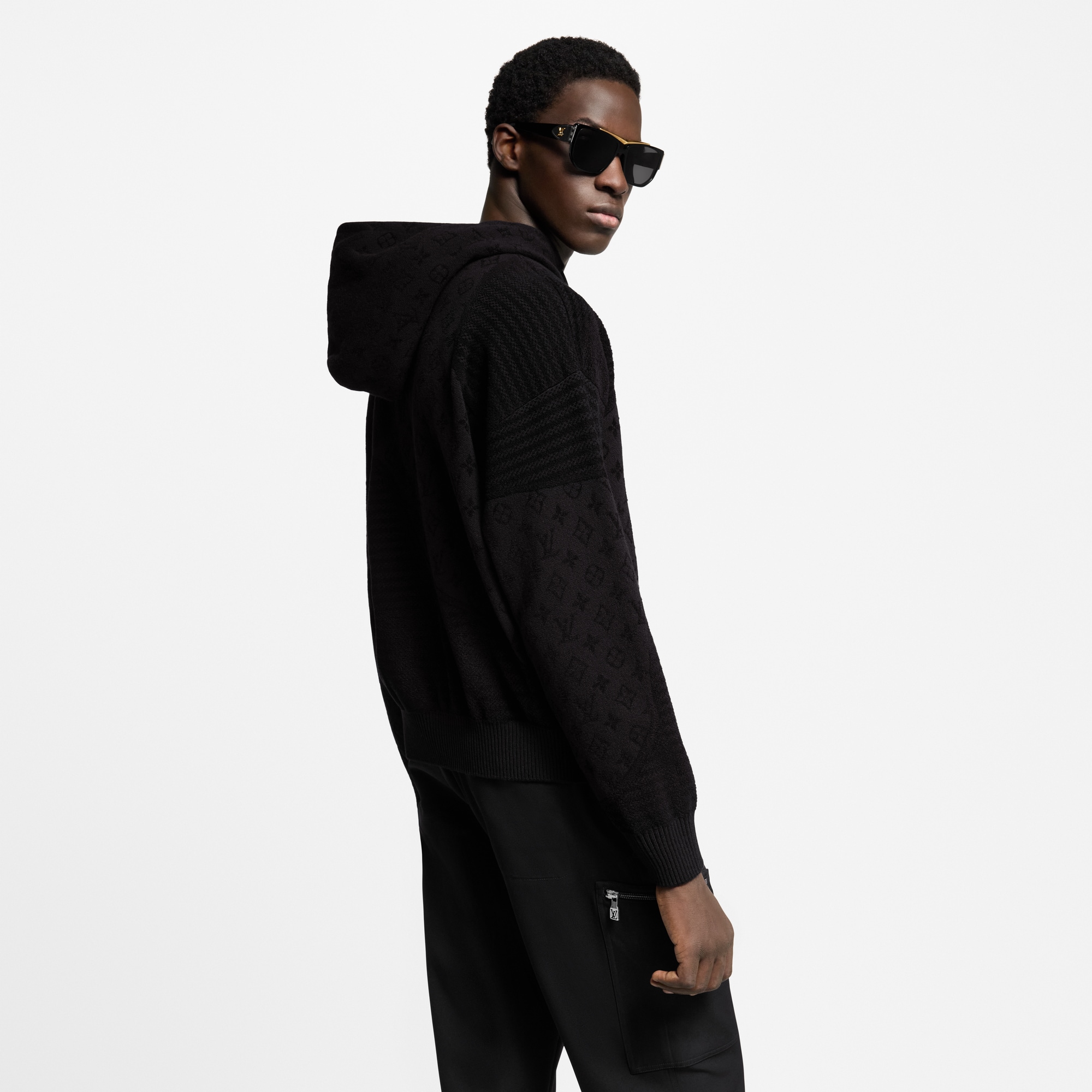 Felpa con motivo grafico in trama jacquard e cappuccio  Uomo Abbigliamento Tutti i Capi di Abbigliamento | LOUIS VUITTON (Zoom prodotto)