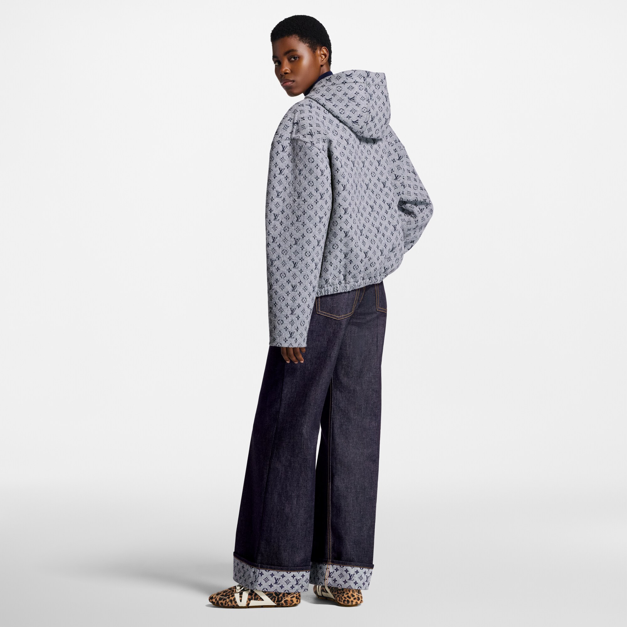 Felpa con motivo Monogram Bouclé e cappuccio  Donna Abbigliamento Cappotti e Giacche | LOUIS VUITTON (Zoom prodotto)