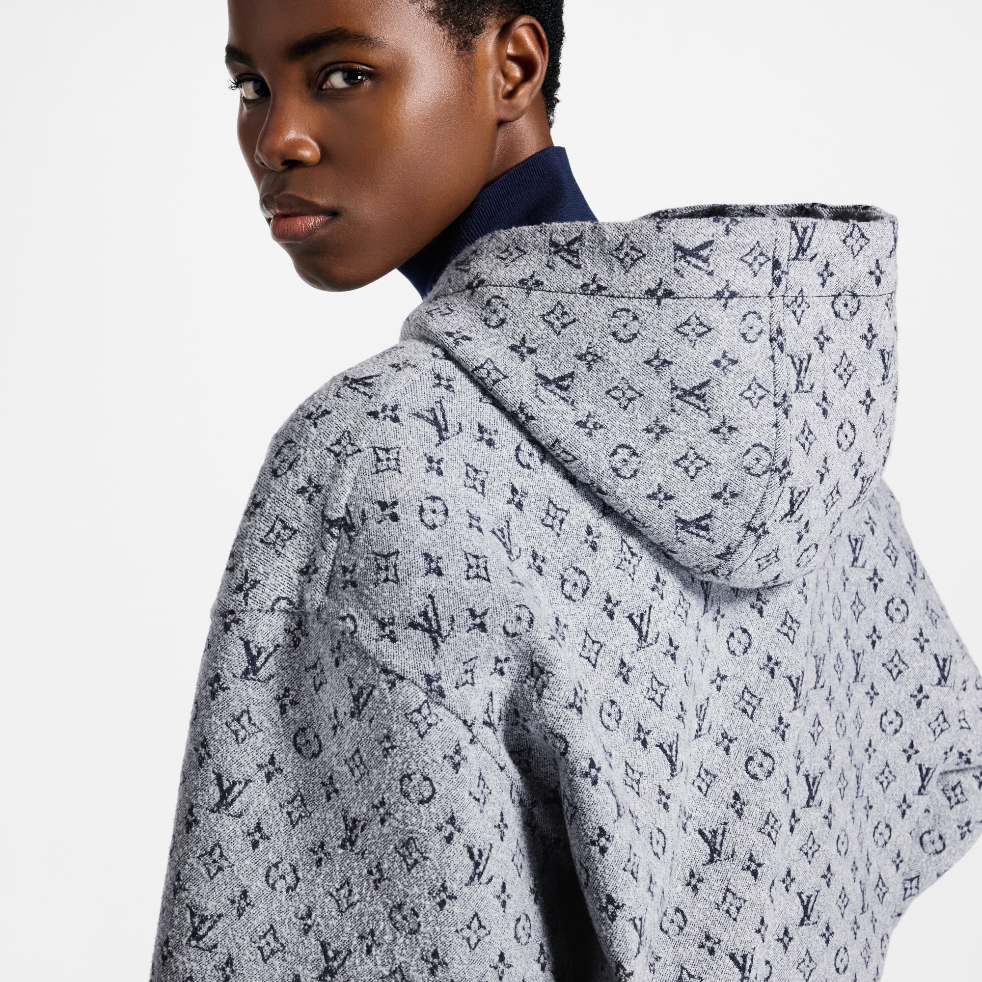 Felpa con motivo Monogram Bouclé e cappuccio  Donna Abbigliamento Cappotti e Giacche | LOUIS VUITTON (Zoom prodotto)