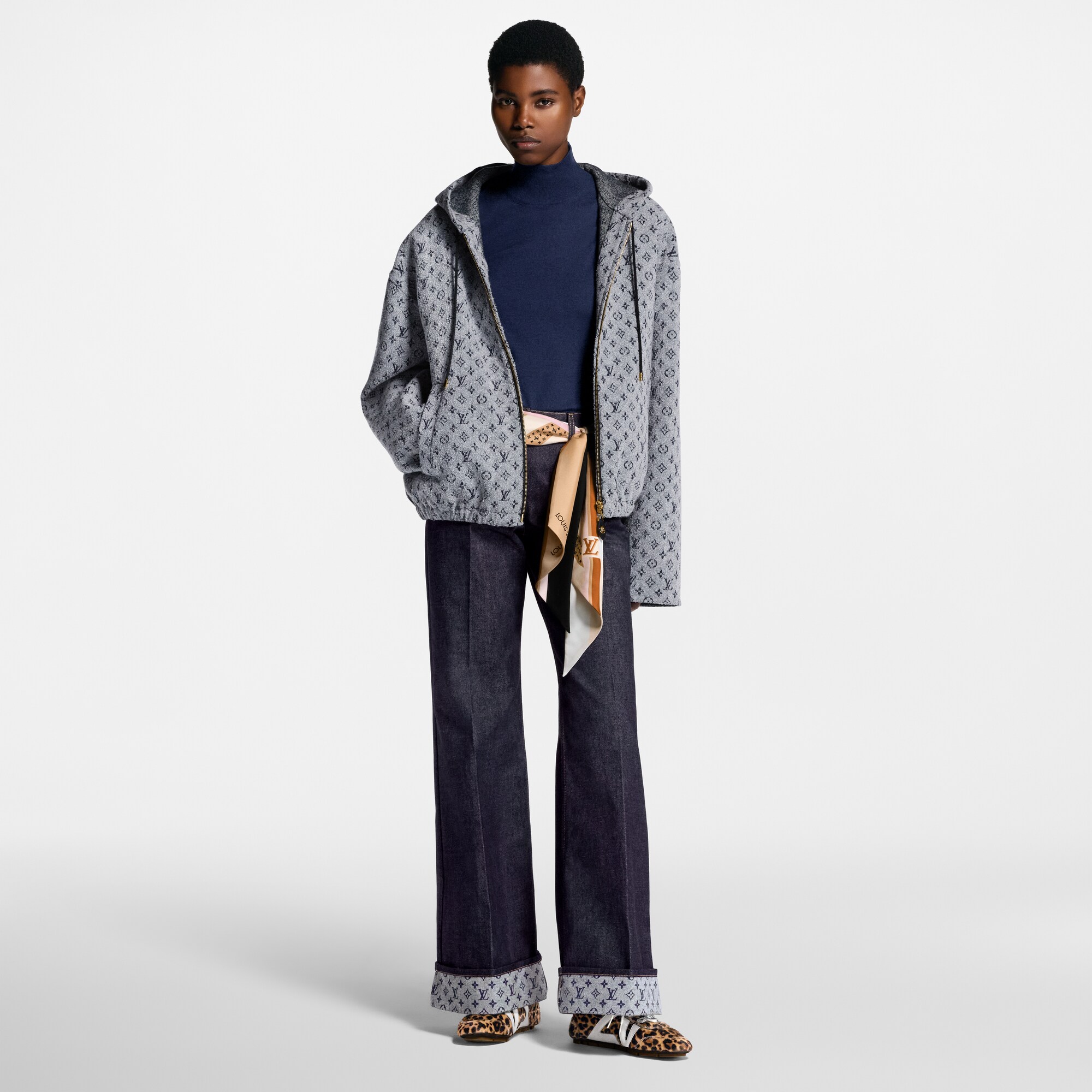 Felpa con motivo Monogram Bouclé e cappuccio  Donna Abbigliamento Cappotti e Giacche | LOUIS VUITTON (Zoom prodotto)