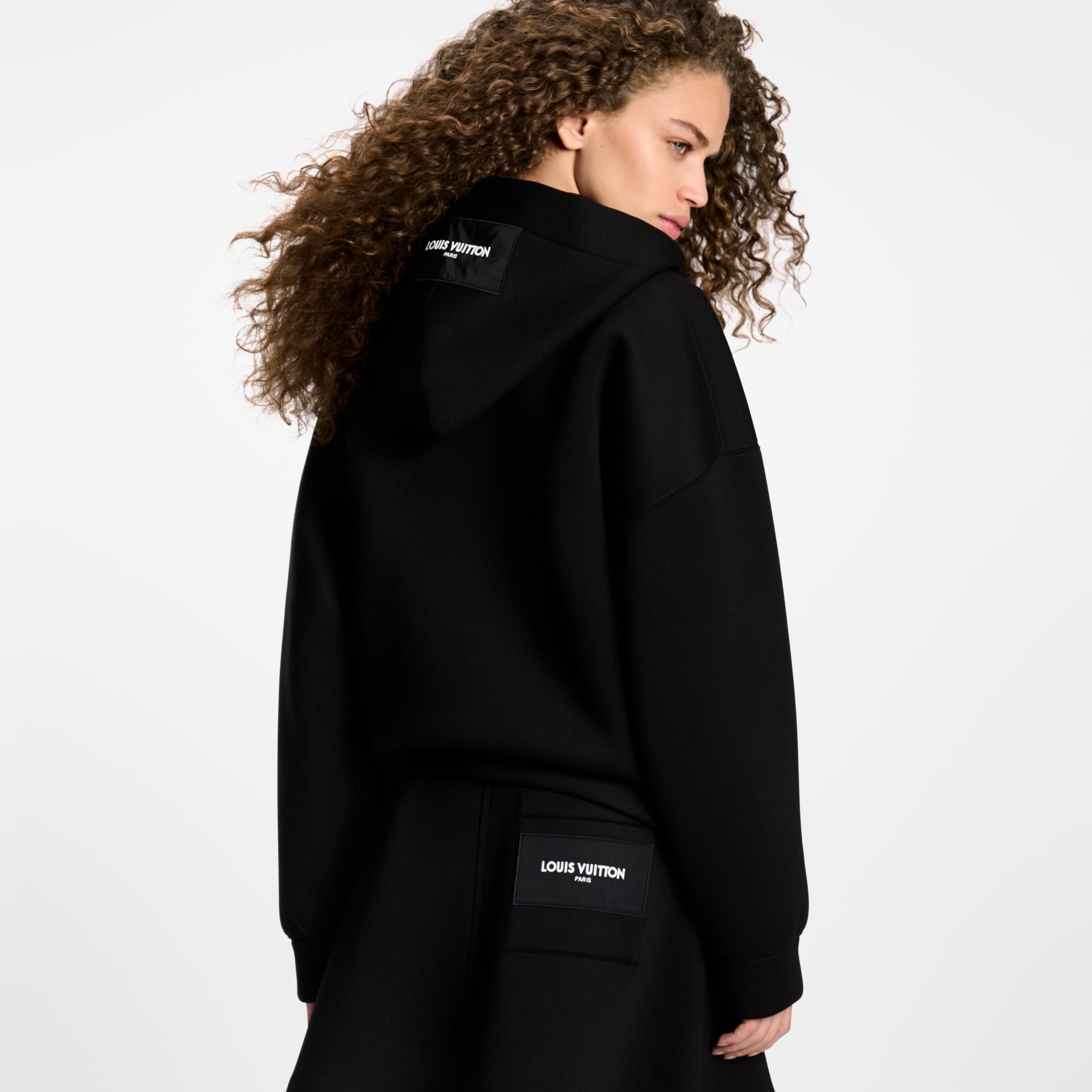 Felpa con zip, inserti di foulard con motivo Monogram e cappuccio  Donna Abbigliamento Camicie e T-Shirt | LOUIS VUITTON (Zoom prodotto)