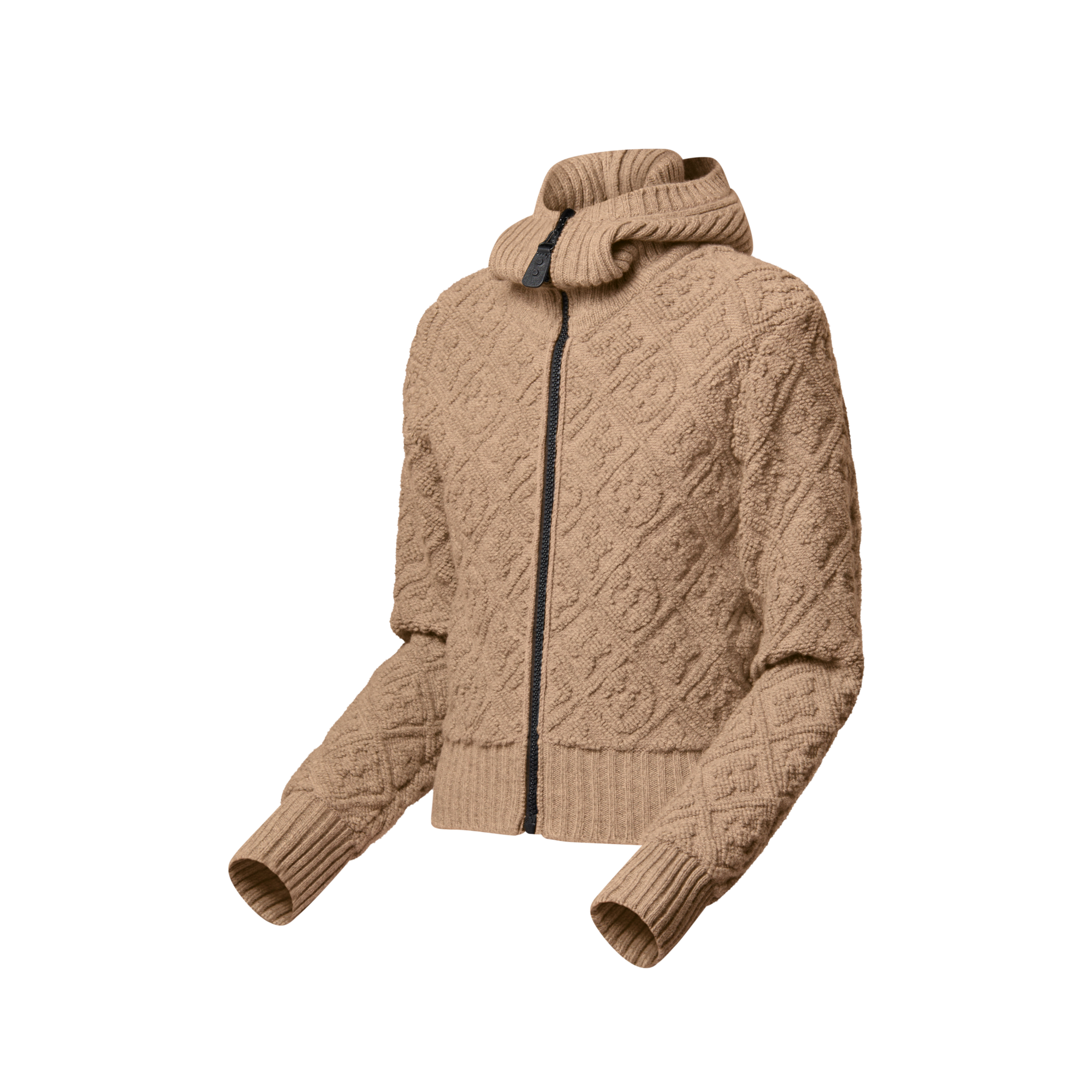 Felpa con zip, motivo Monogram Toweling e cappuccio  Donna Abbigliamento Camicie e T-Shirt | LOUIS VUITTON (Zoom prodotto)