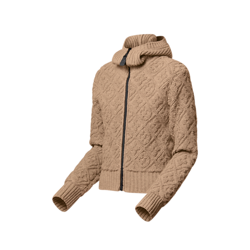 Felpa con zip, motivo Monogram Toweling e cappuccio Donna Abbigliamento Camicie e T-Shirt | LOUIS VUITTON (Zoom prodotto)