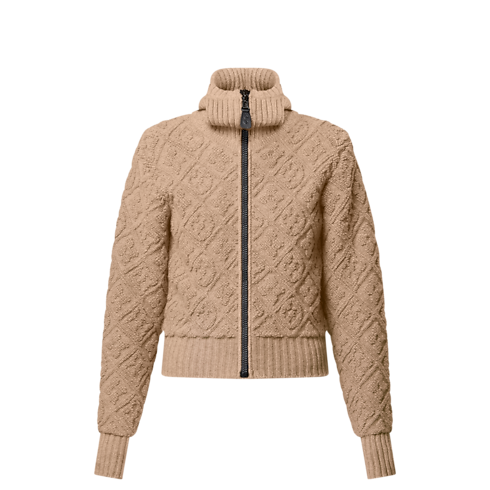 Felpa con zip, motivo Monogram Toweling e cappuccio Donna Abbigliamento Camicie e T-Shirt | LOUIS VUITTON (Zoom prodotto)