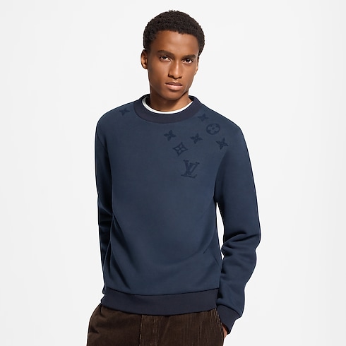 Felpa girocollo con motivo Monogram agugliato Uomo Abbigliamento Tutti i Capi di Abbigliamento | LOUIS VUITTON (Zoom prodotto)