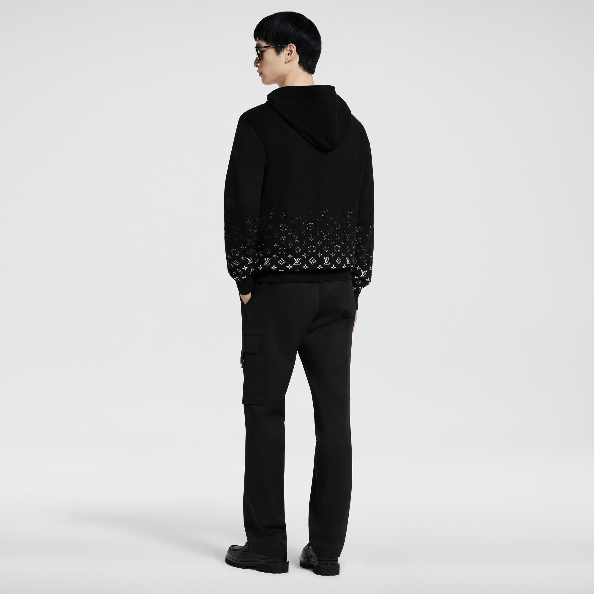 Felpa in cotone con motivo Monogram Gradient e cappuccio  Uomo Abbigliamento Maglieria e Felpe | LOUIS VUITTON (Zoom prodotto)