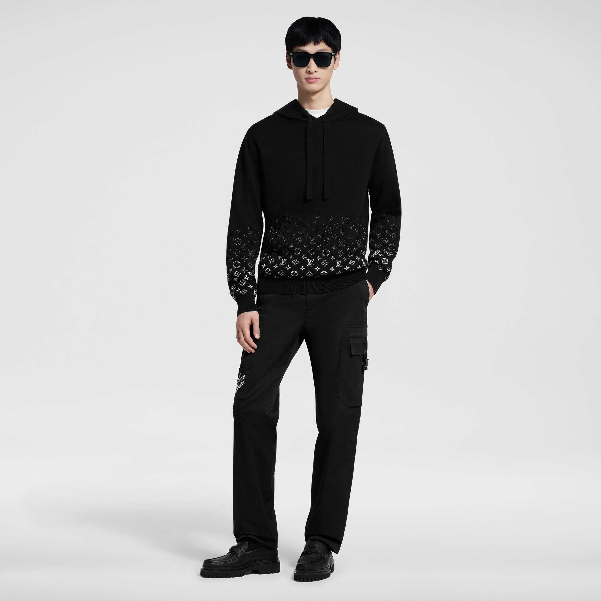 Felpa in cotone con motivo Monogram Gradient e cappuccio  Uomo Abbigliamento Maglieria e Felpe | LOUIS VUITTON (Zoom prodotto)