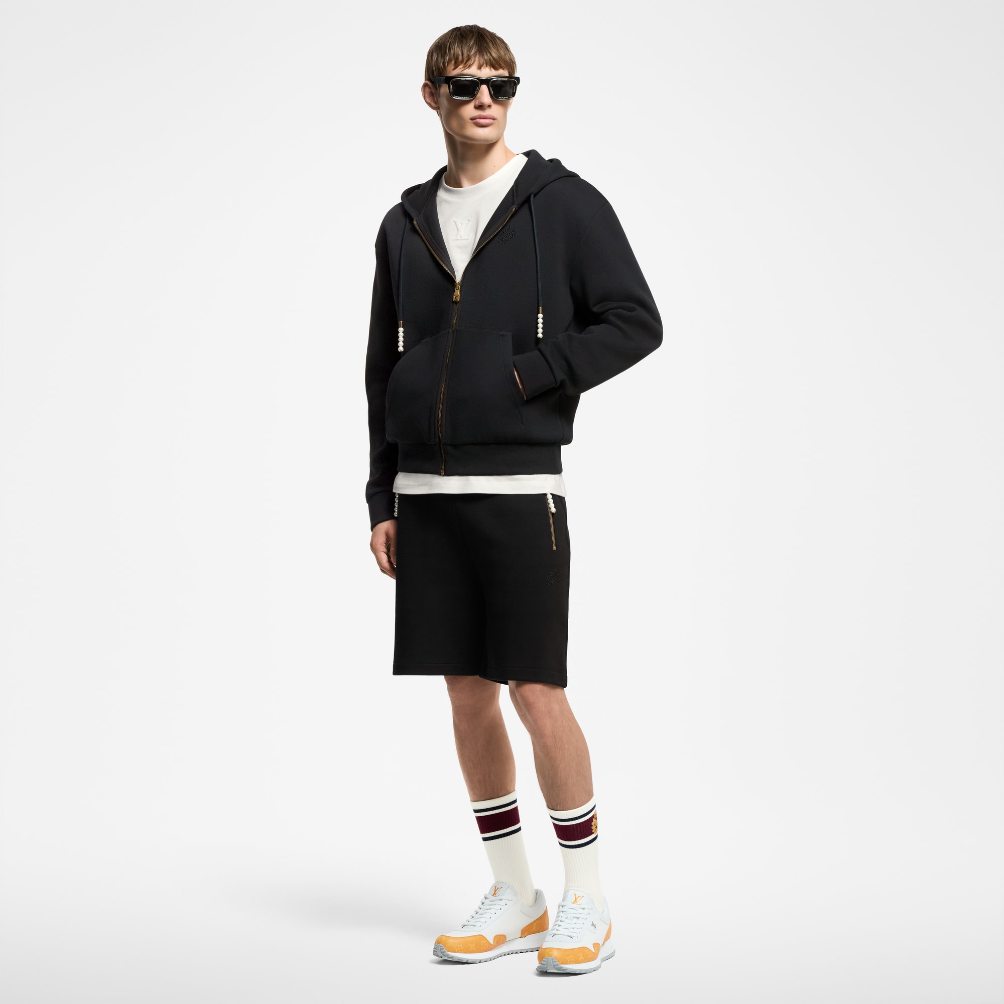 Felpa in jersey ricamata con cappuccio e zip  Uomo Abbigliamento Tutti i Capi di Abbigliamento | LOUIS VUITTON (Zoom prodotto)