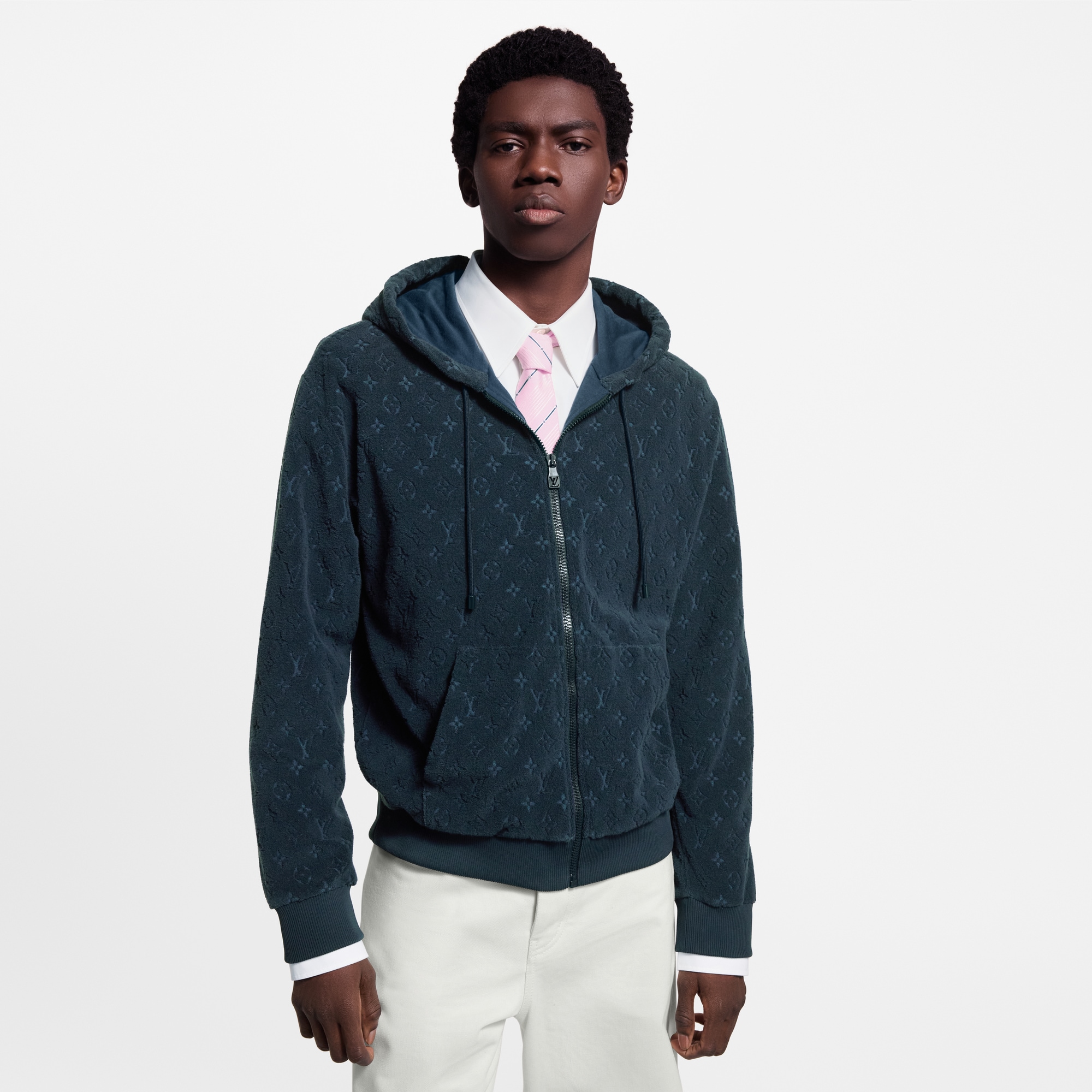 Felpa in spugna con motivo Monogram, zip e cappuccio  Uomo Abbigliamento Tutti i Capi di Abbigliamento | LOUIS VUITTON (Zoom prodotto)