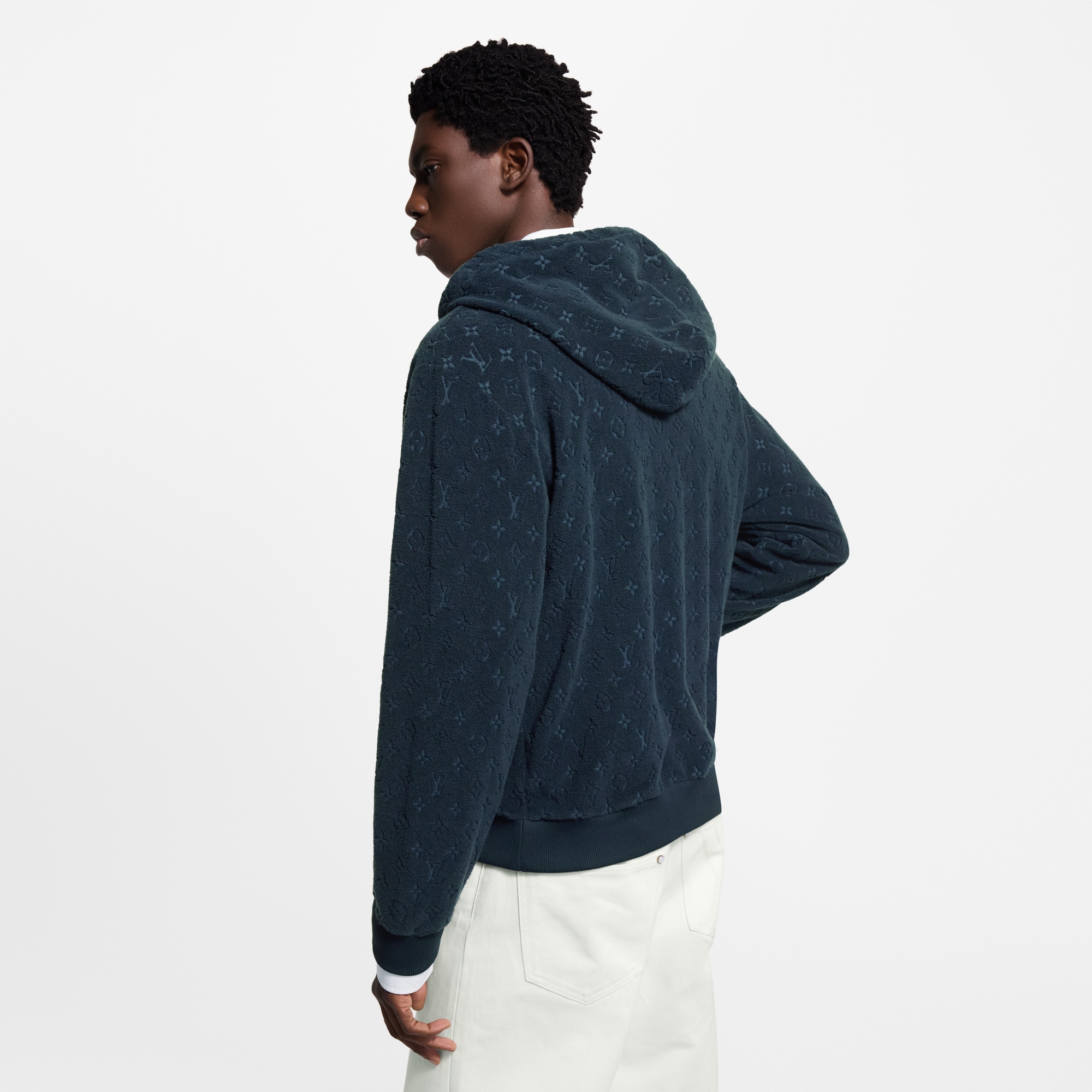 Felpa in spugna con motivo Monogram, zip e cappuccio  Uomo Abbigliamento Tutti i Capi di Abbigliamento | LOUIS VUITTON (Zoom prodotto)