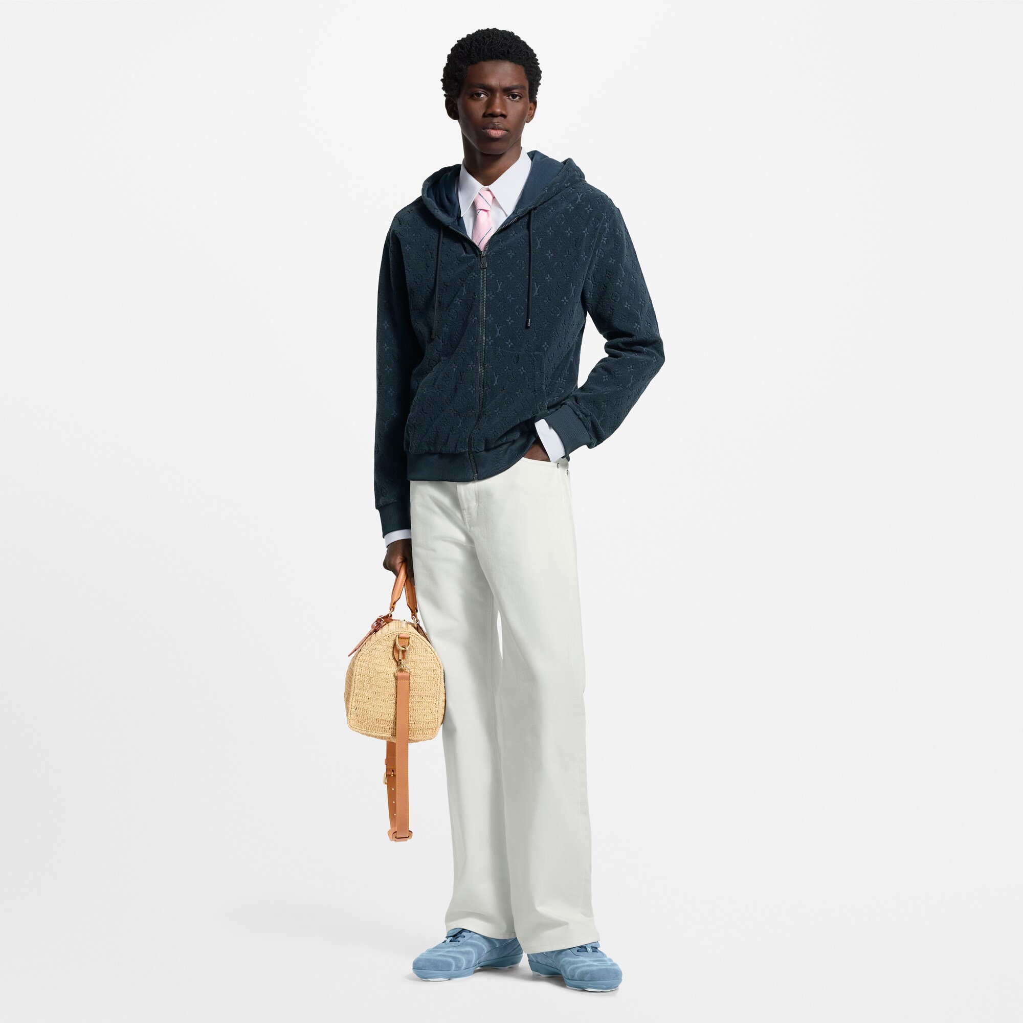Felpa in spugna con motivo Monogram, zip e cappuccio  Uomo Abbigliamento Tutti i Capi di Abbigliamento | LOUIS VUITTON (Zoom prodotto)