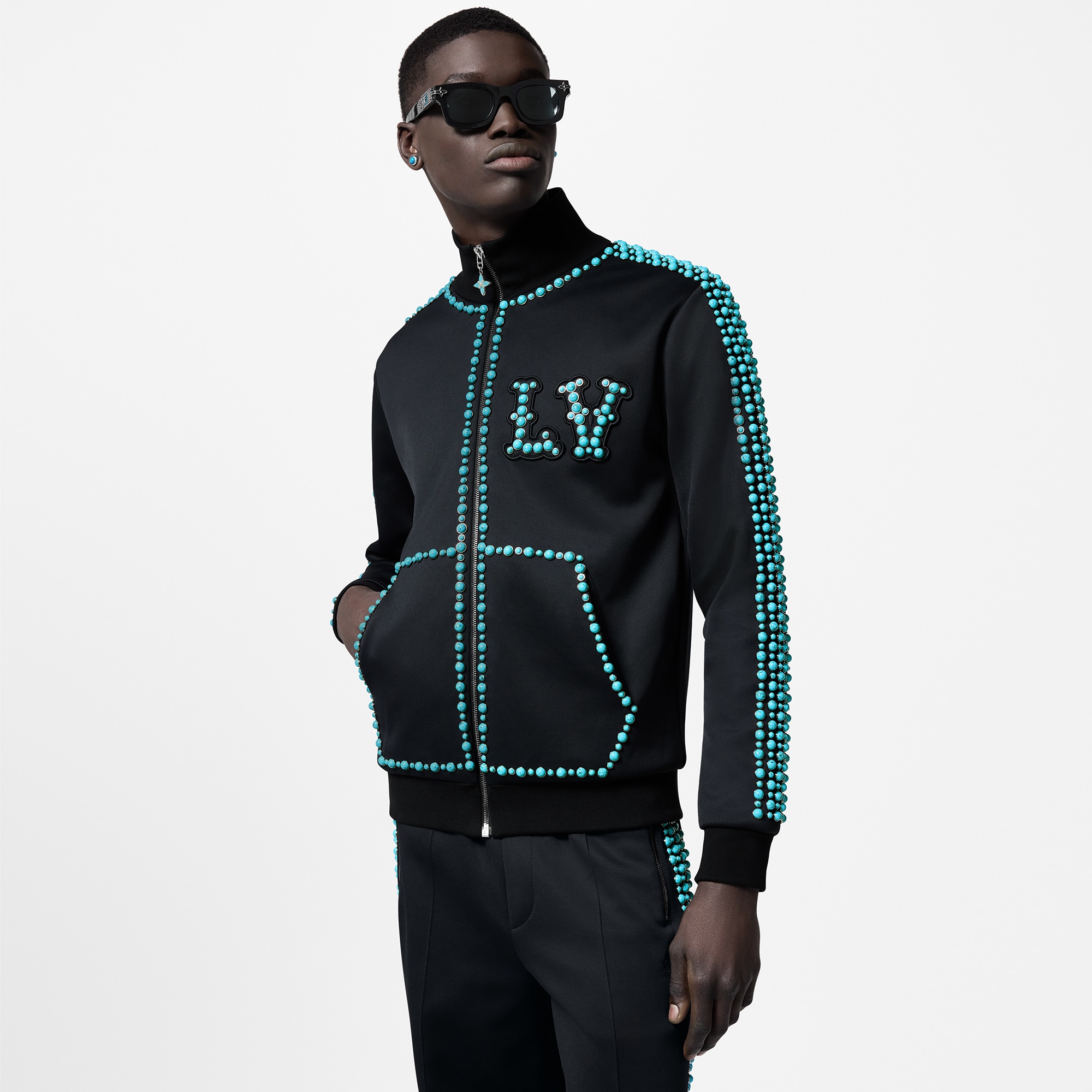 Felpa sportiva in cotone con decori  Uomo Abbigliamento Capispalla e Cappotti | LOUIS VUITTON (Zoom prodotto)