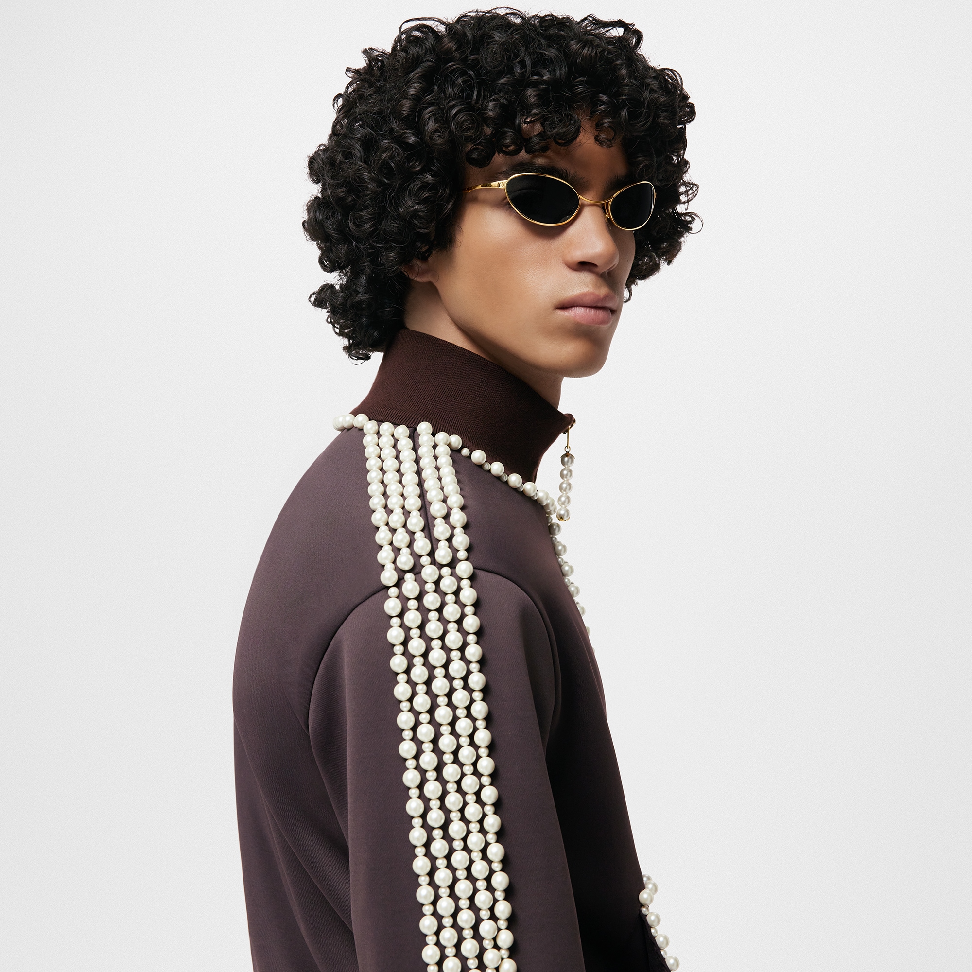 Felpa sportiva in cotone tecnico decorata da perline  Uomo Abbigliamento Maglieria e Felpe | LOUIS VUITTON (Zoom prodotto)