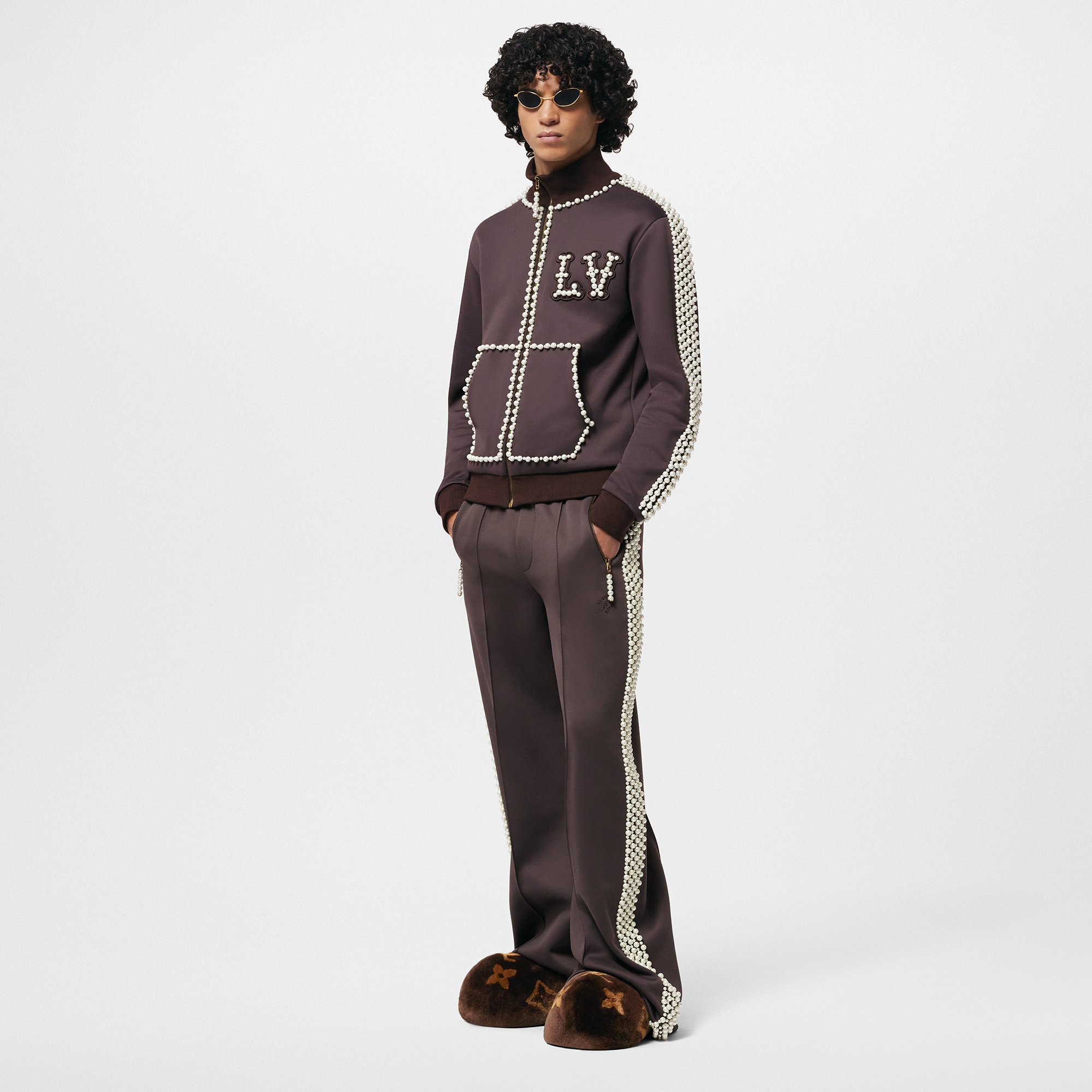Felpa sportiva in cotone tecnico decorata da perline  Uomo Abbigliamento Maglieria e Felpe | LOUIS VUITTON (Zoom prodotto)