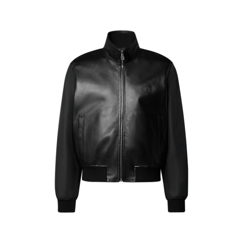 Felpa sportiva reversibile in pelle con motivo Monogram front view