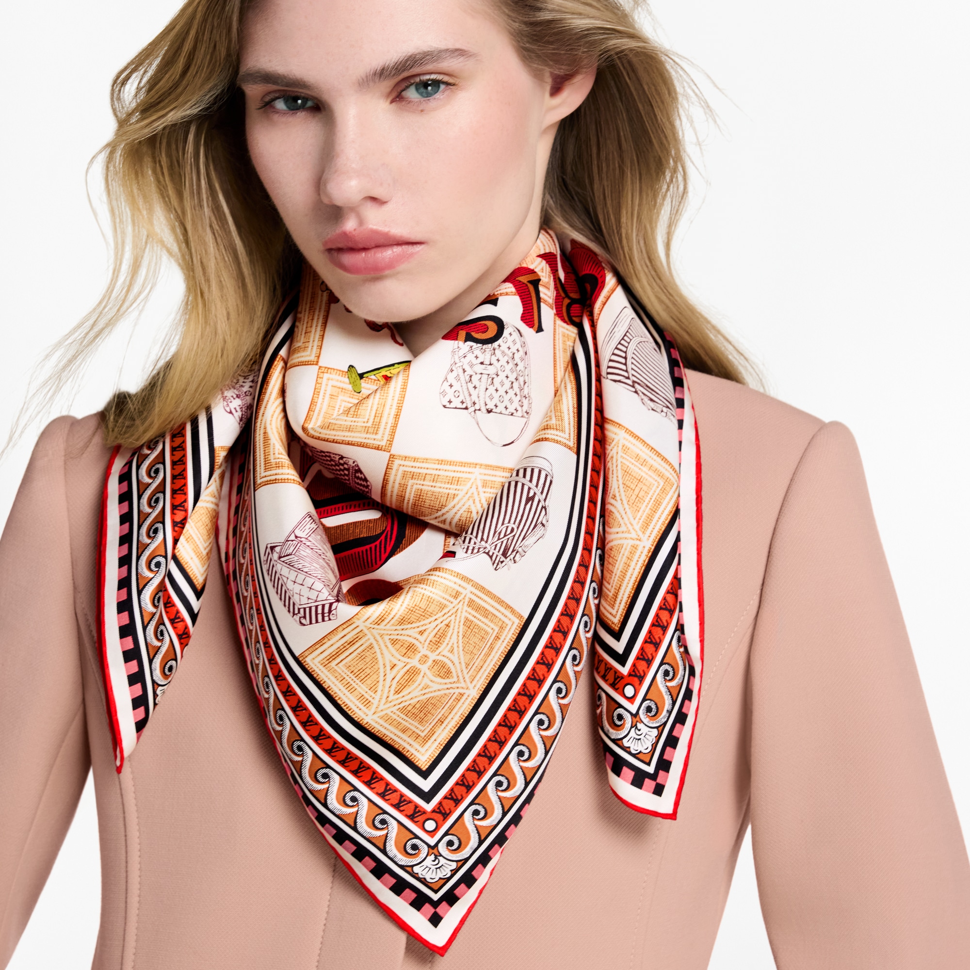 Foulard Damiergram 90 S00 Donna Accessori Foulard in seta e Bandeaux | LOUIS VUITTON (Zoom prodotto)