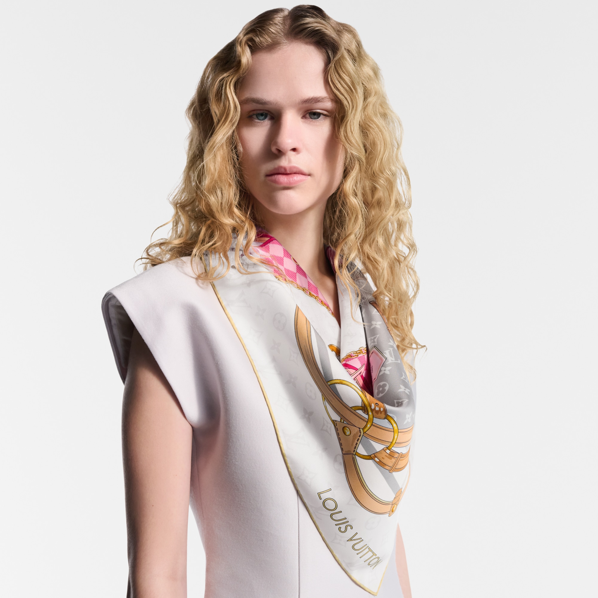 Foulard Flower And Straps 90 S00 Donna Accessori Foulard in seta e Bandeaux | LOUIS VUITTON (Zoom prodotto)