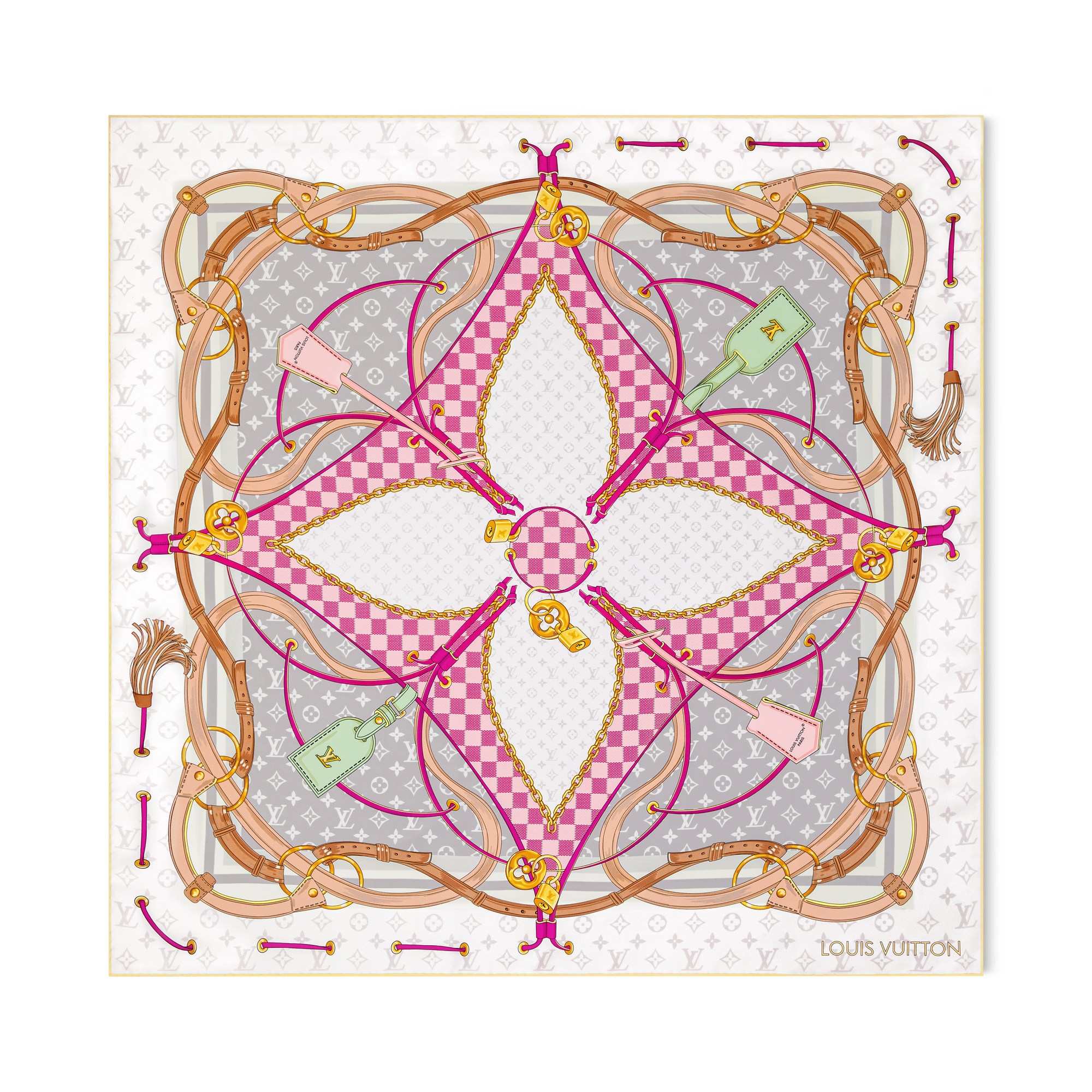 Foulard Flower And Straps 90 S00 Donna Accessori Foulard in seta e Bandeaux | LOUIS VUITTON (Zoom prodotto)