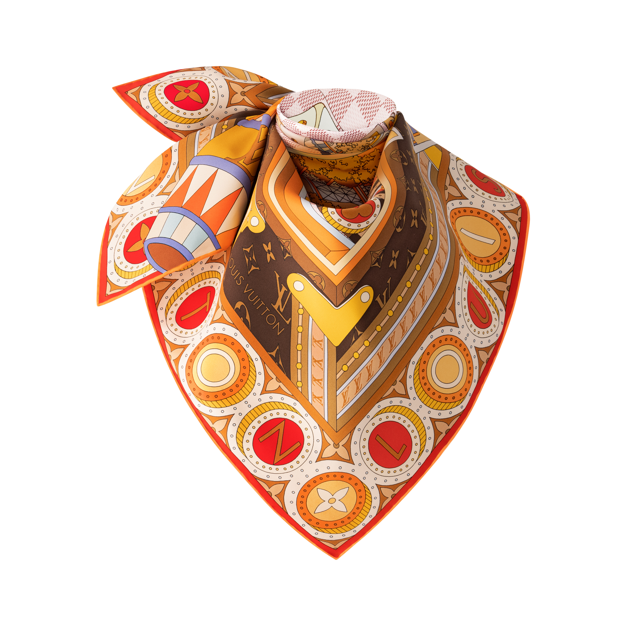 Foulard Jeu De Voyage 90 S00 Donna Accessori Foulard in seta e Bandeaux | LOUIS VUITTON (Zoom prodotto)