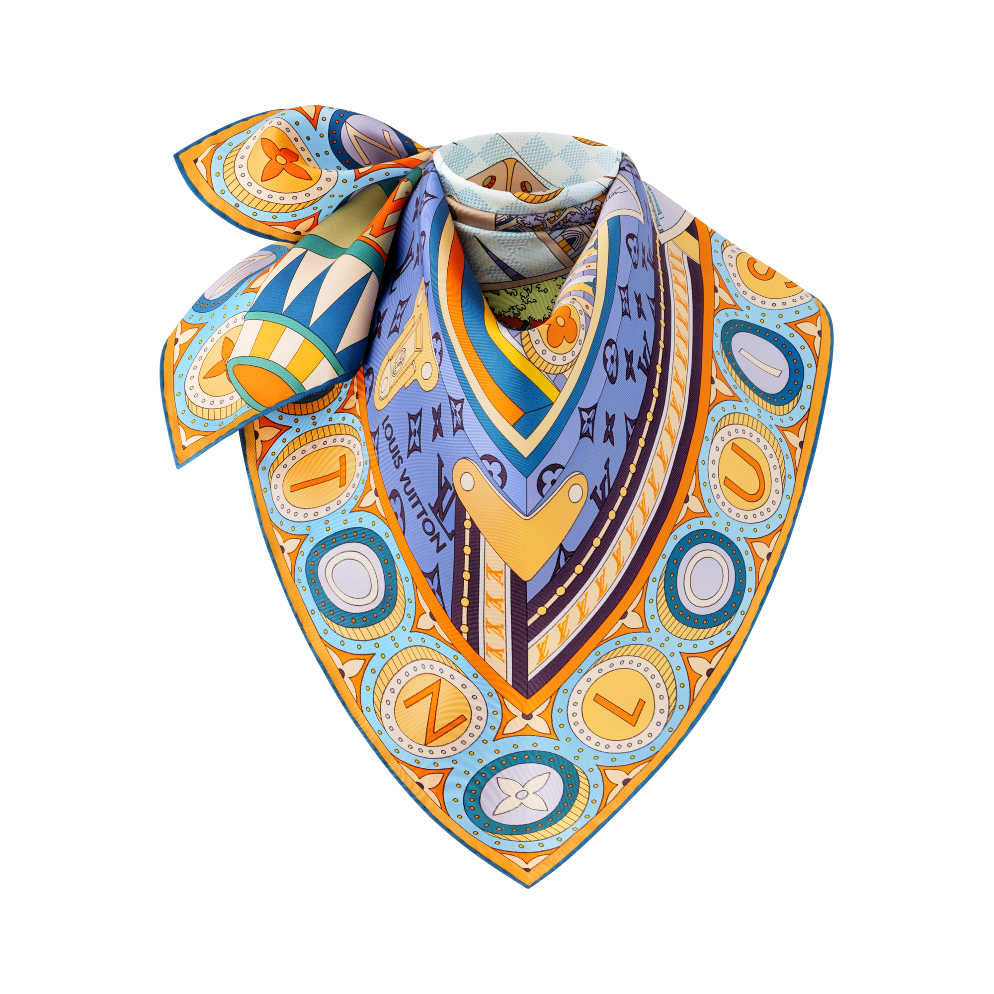 Foulard Jeu De Voyage 90 S00 Donna Accessori Foulard in seta e Bandeaux | LOUIS VUITTON (Zoom prodotto)