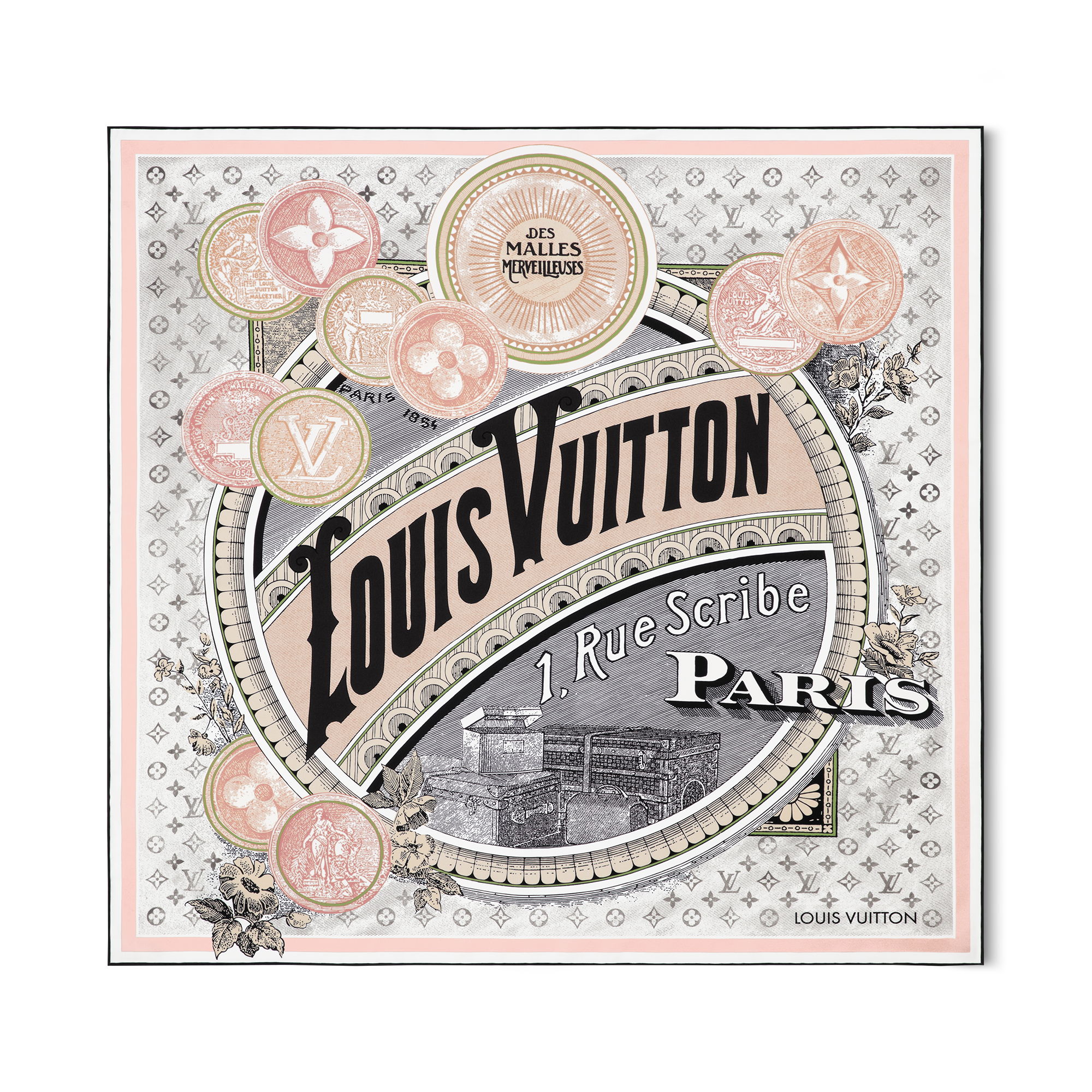 Foulard Malles Merveilleuses 90 S00 Donna Accessori Foulard in seta e Bandeaux | LOUIS VUITTON (Zoom prodotto)