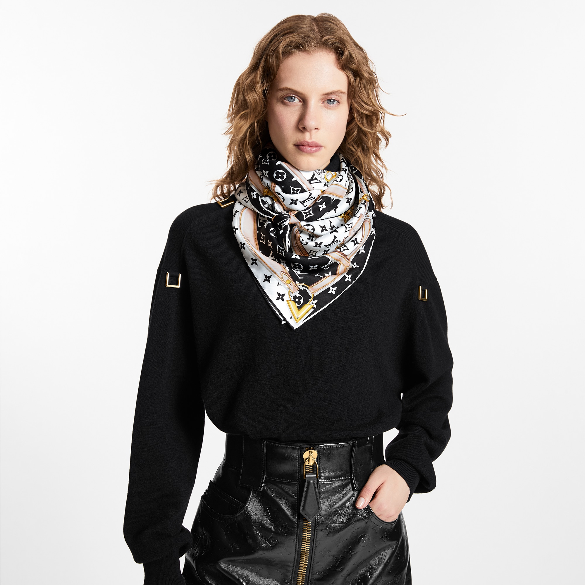 Foulard Monogram Confidential 90 S00 Donna Accessori Foulard in seta e Bandeaux | LOUIS VUITTON (Zoom prodotto)