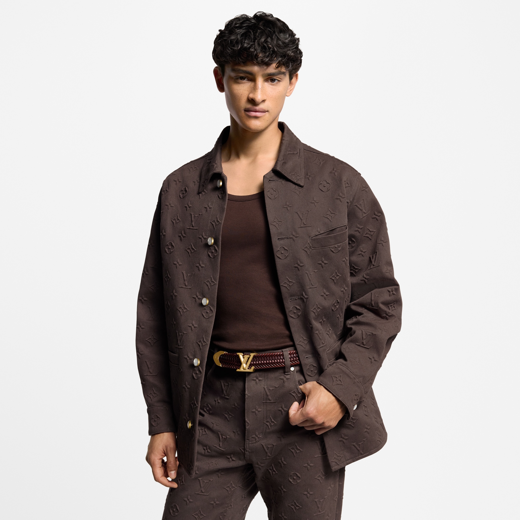 Giacca a camicia con motivo Monogram impresso  Uomo Abbigliamento Capispalla e Cappotti | LOUIS VUITTON (Zoom prodotto)