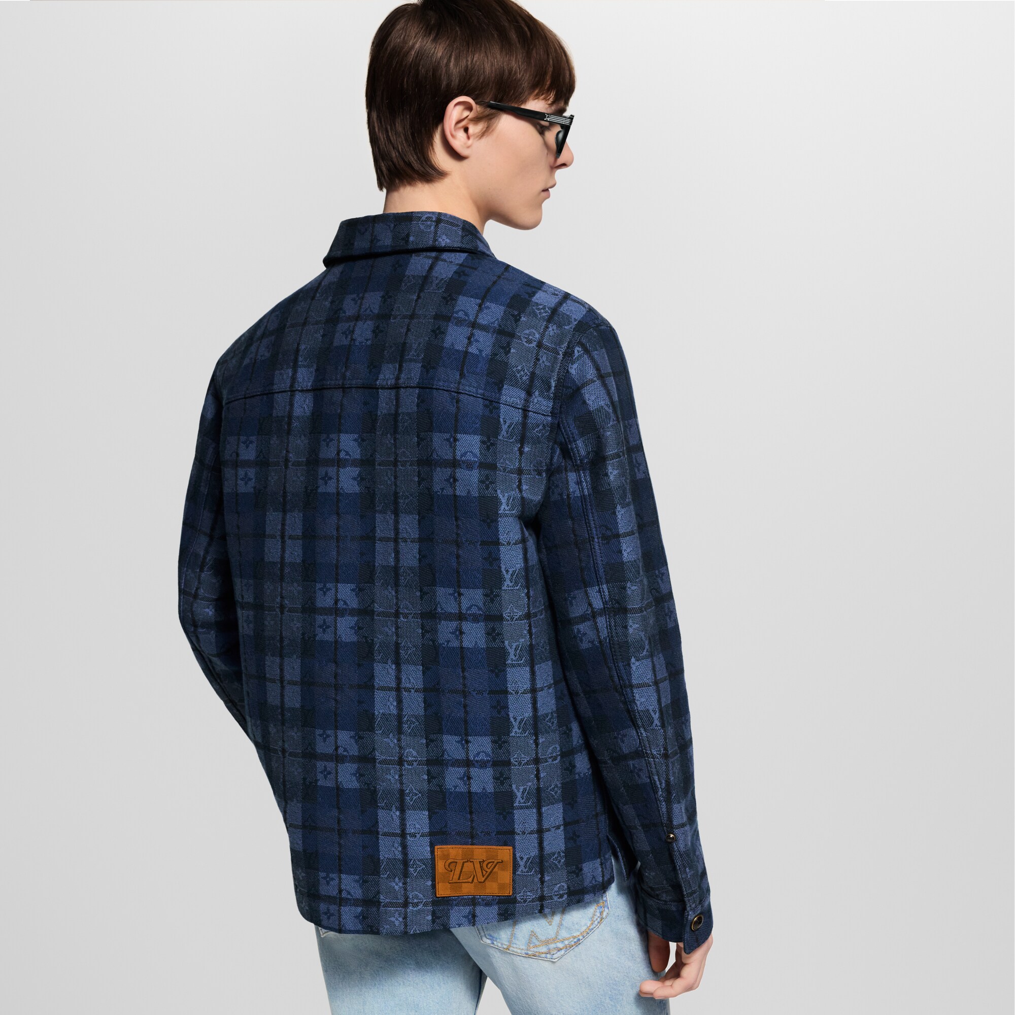 Giacca a camicia in denim con motivo Monogram Tartan  Uomo Abbigliamento Tutti i Capi di Abbigliamento | LOUIS VUITTON (Zoom prodotto)