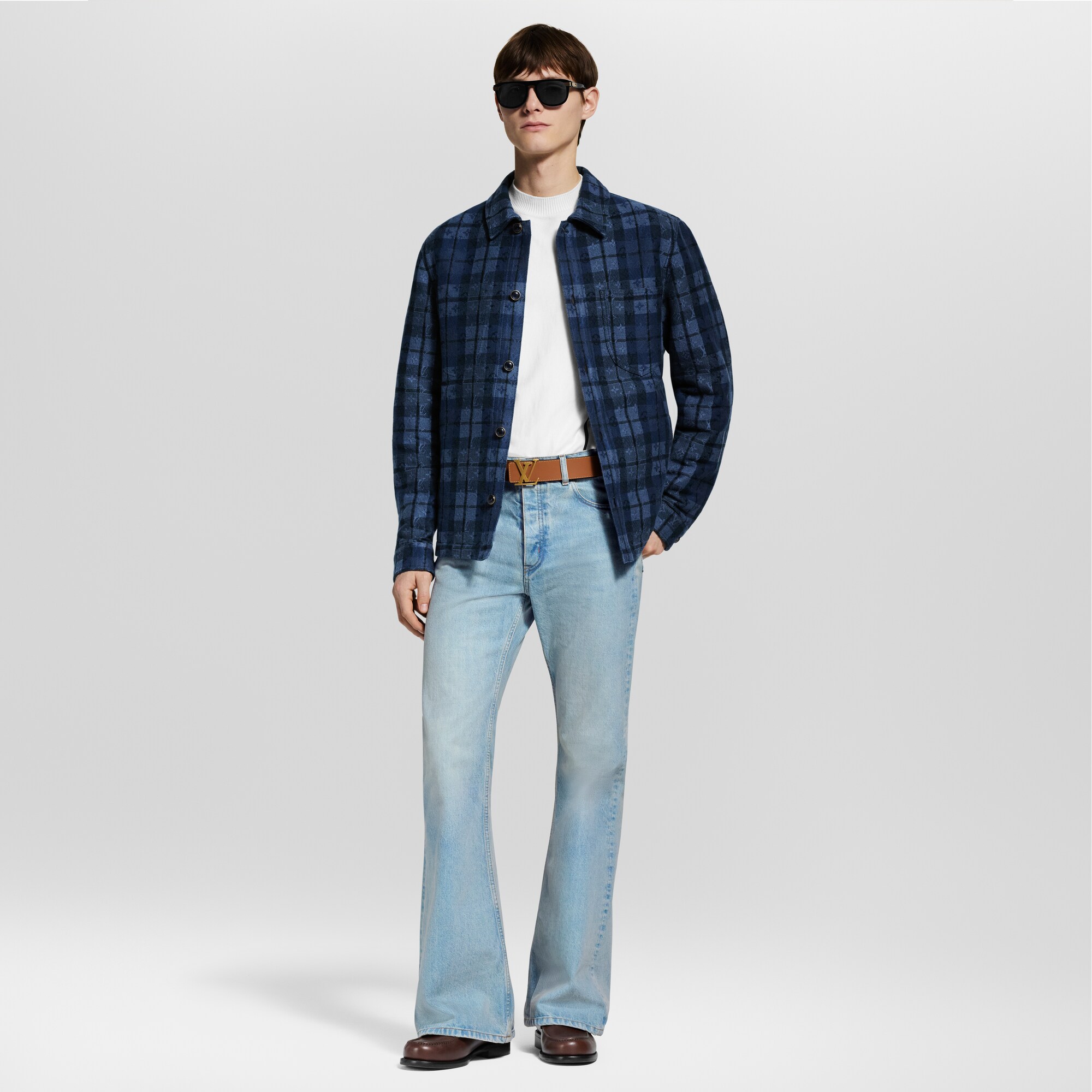 Giacca a camicia in denim con motivo Monogram Tartan  Uomo Abbigliamento Tutti i Capi di Abbigliamento | LOUIS VUITTON (Zoom prodotto)