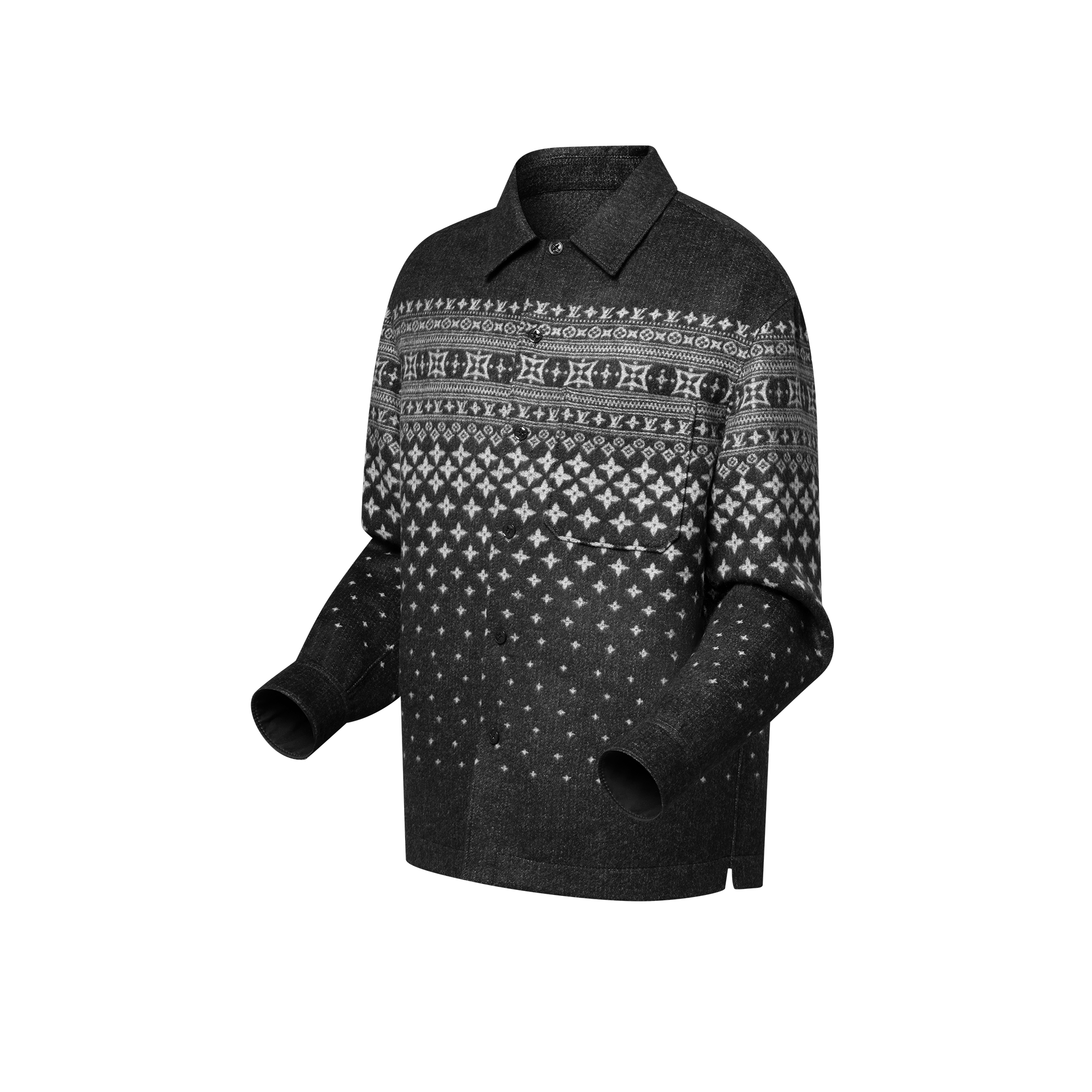 Giacca a camicia in misto lana, cachemire e seta double face in trama jacquard  Uomo Abbigliamento Tutti i Capi di Abbigliamento | LOUIS VUITTON (Zoom prodotto)