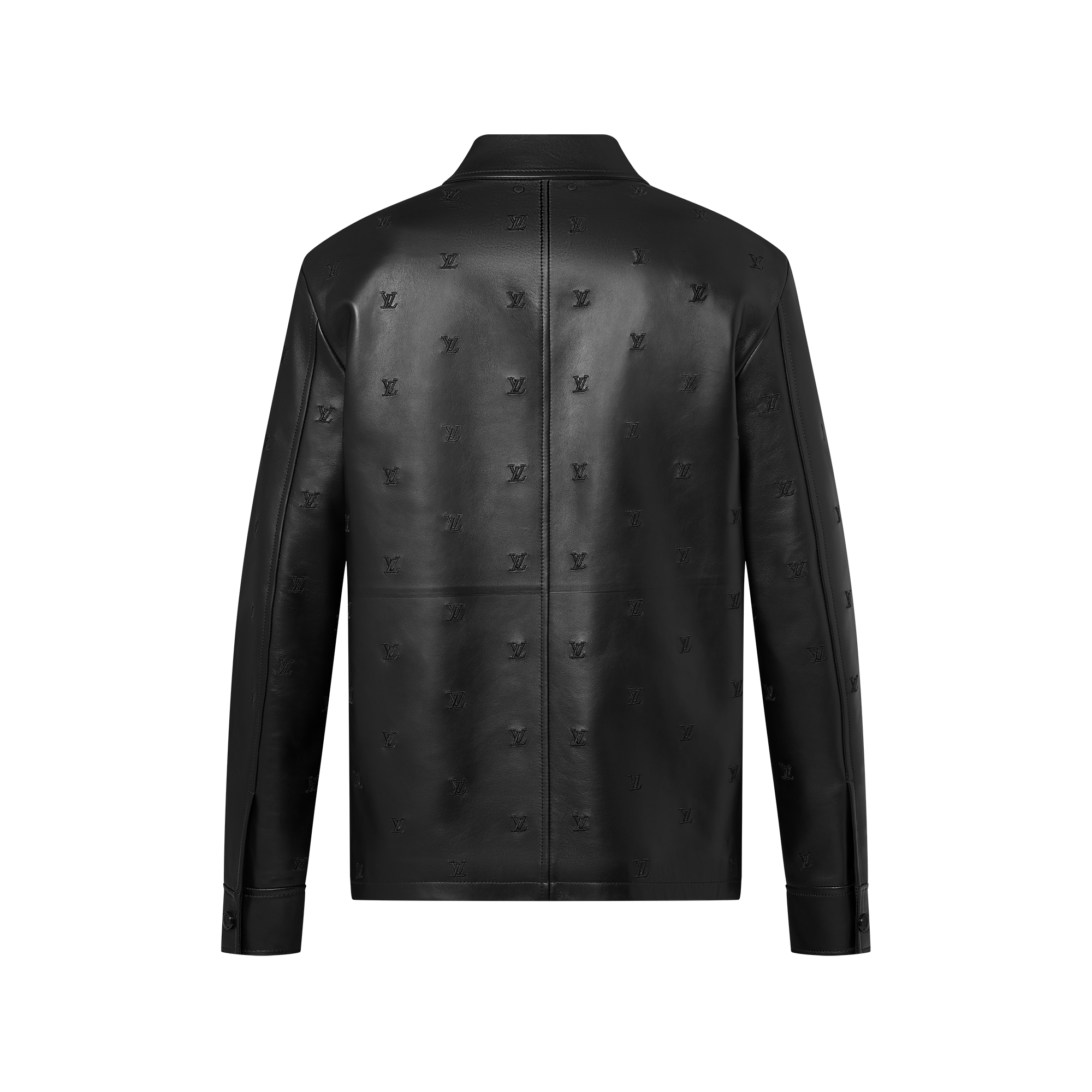 Giacca a camicia in pelle con firme LV Blason ricamate  Uomo Abbigliamento Capispalla e Cappotti | LOUIS VUITTON (Zoom prodotto)
