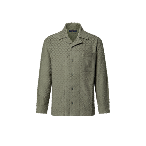 Giacca a camicia in spugna con trama jacquard Uomo Abbigliamento Camicie | LOUIS VUITTON (Zoom prodotto)