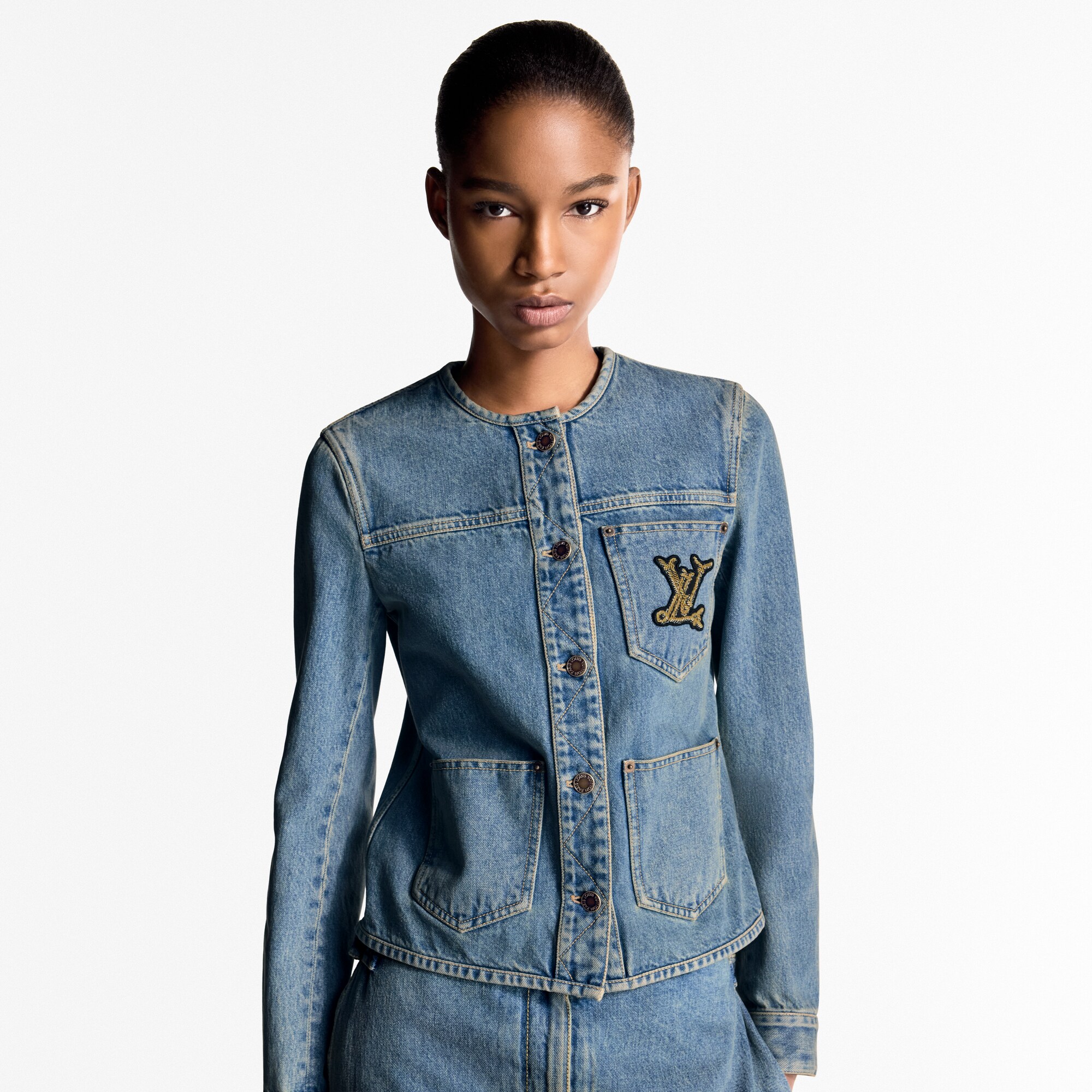 Giacca aderente in denim  Donna Abbigliamento Cappotti e Giacche | LOUIS VUITTON (Zoom prodotto)