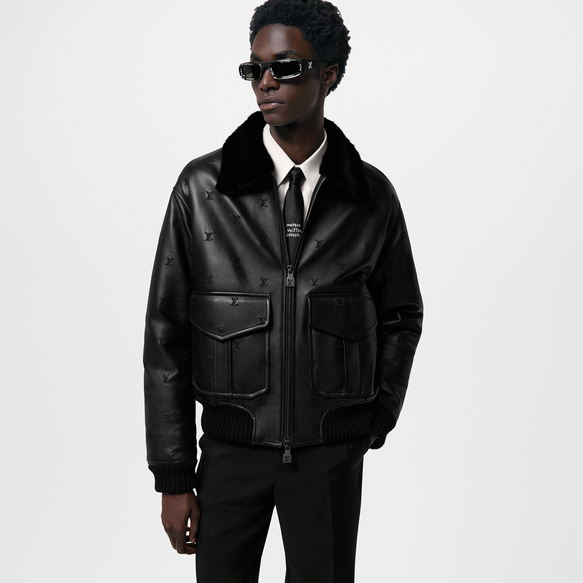 Giacca aviator in pelle con colletto in visone  Uomo Abbigliamento Capispalla e Cappotti | LOUIS VUITTON (Zoom prodotto)