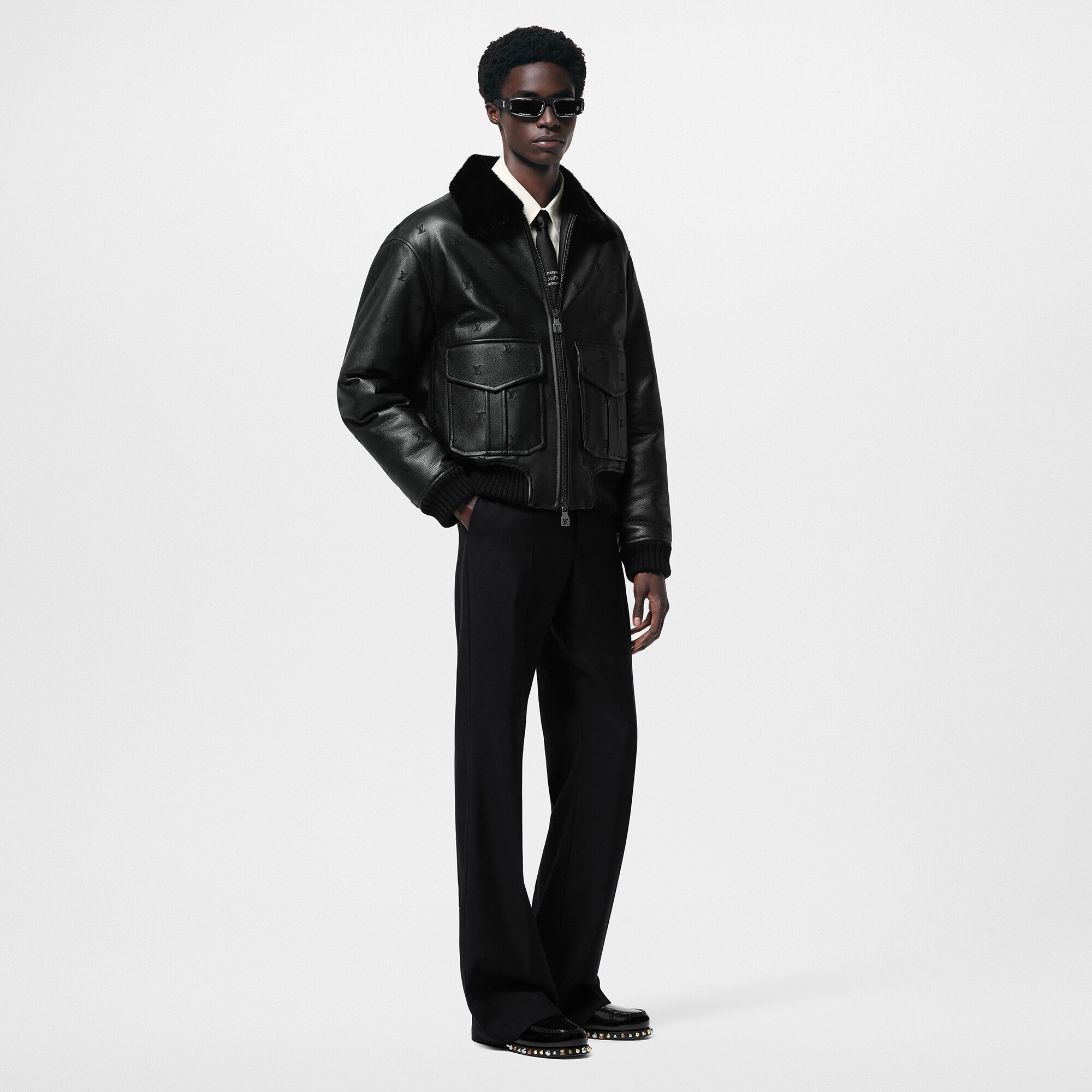 Giacca aviator in pelle con colletto in visone  Uomo Abbigliamento Capispalla e Cappotti | LOUIS VUITTON (Zoom prodotto)