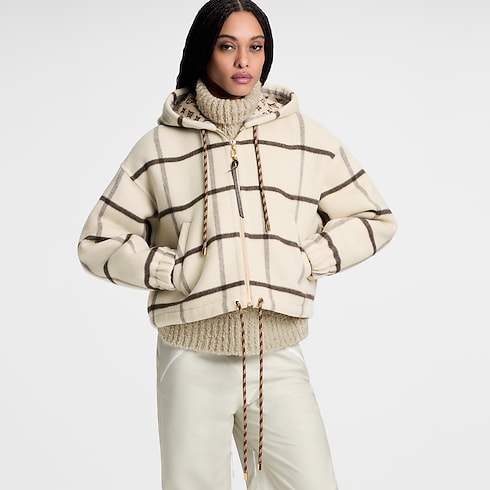 Giacca con motivo a quadri e cappuccio Donna Abbigliamento Cappotti e Giacche | LOUIS VUITTON (Zoom prodotto)