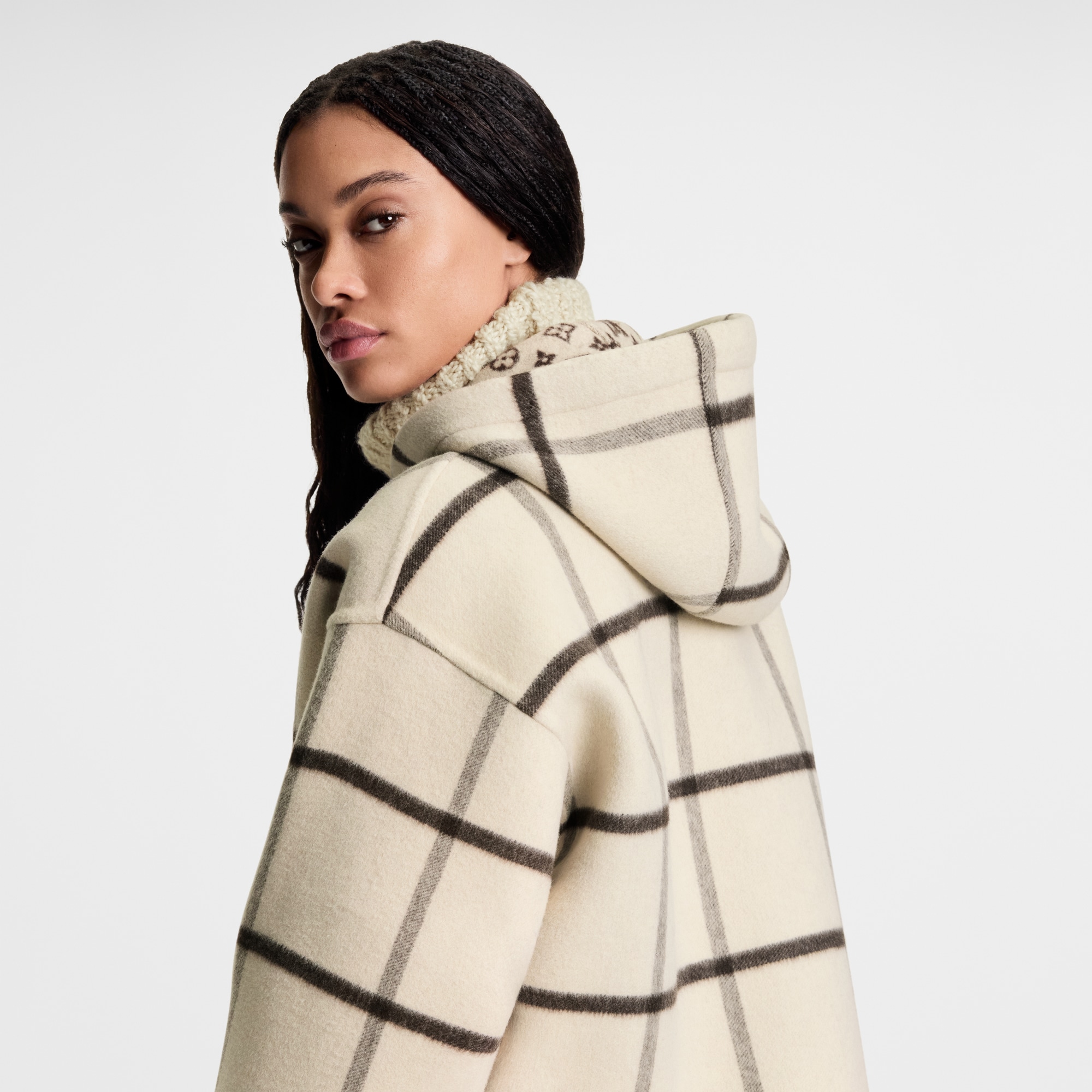 Giacca con motivo a quadri e cappuccio  Donna Abbigliamento Cappotti e Giacche | LOUIS VUITTON (Zoom prodotto)