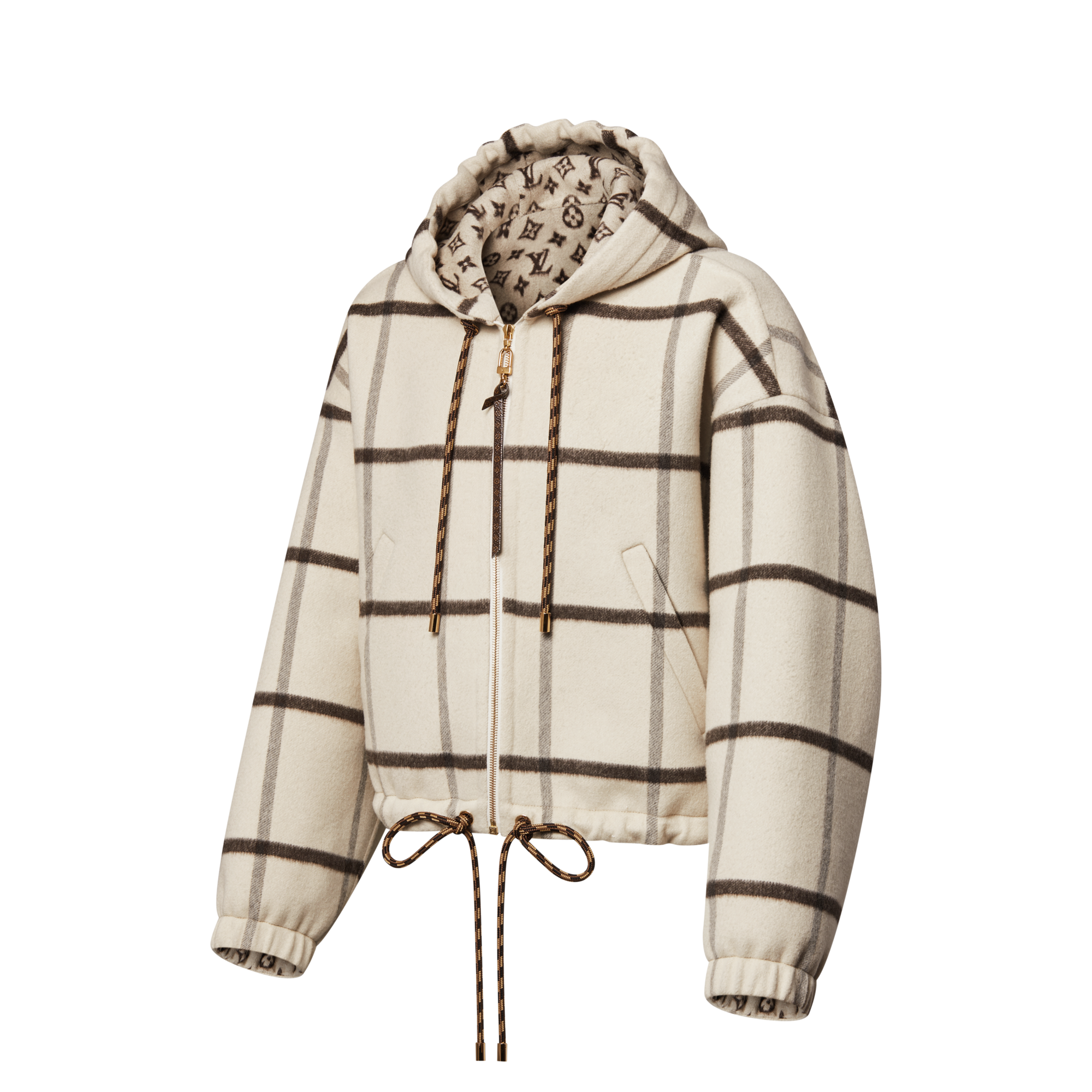 Giacca con motivo a quadri e cappuccio  Donna Abbigliamento Cappotti e Giacche | LOUIS VUITTON (Zoom prodotto)
