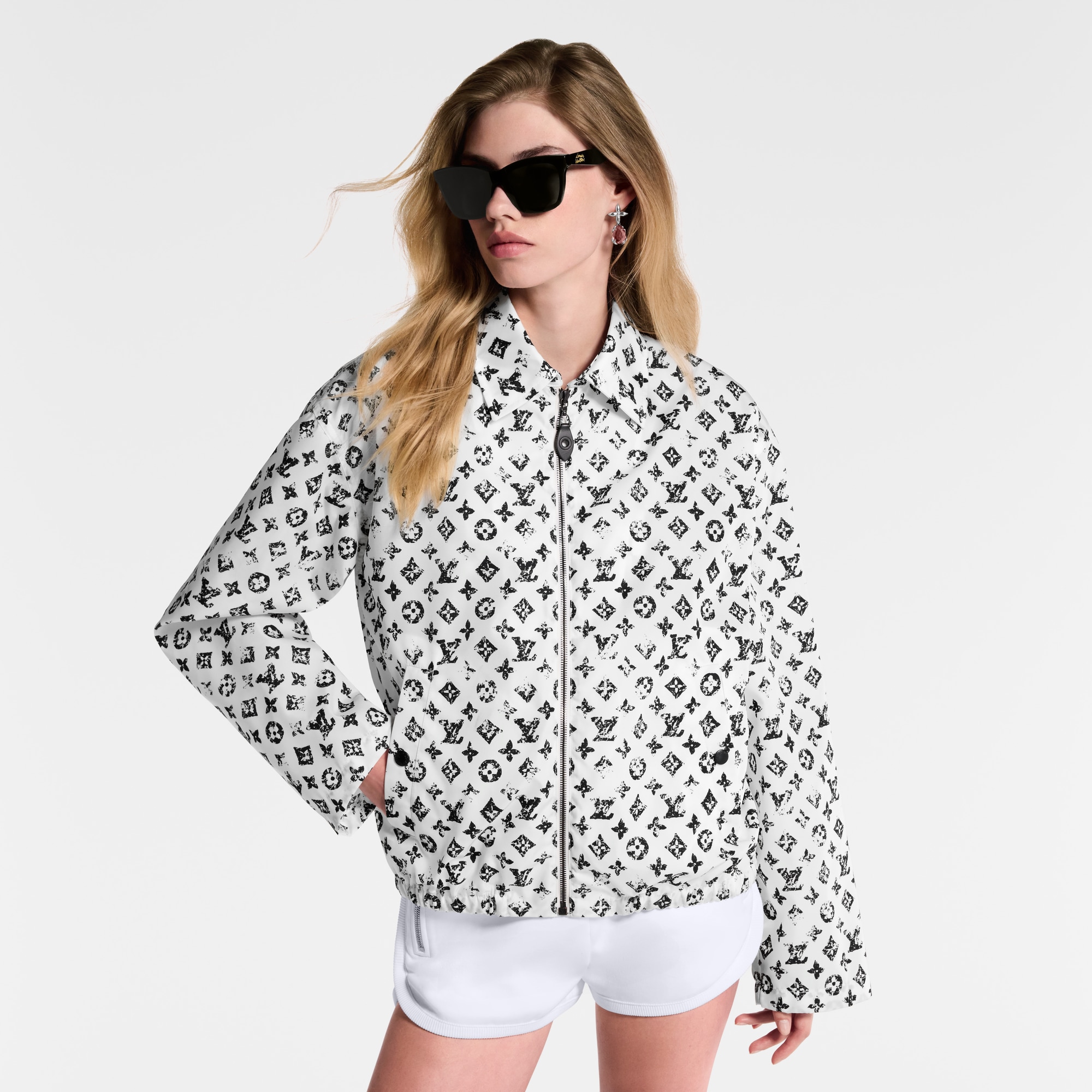 Giacca con motivo Monogram in stile grafico e zip  Donna Abbigliamento Cappotti e Giacche | LOUIS VUITTON (Zoom prodotto)