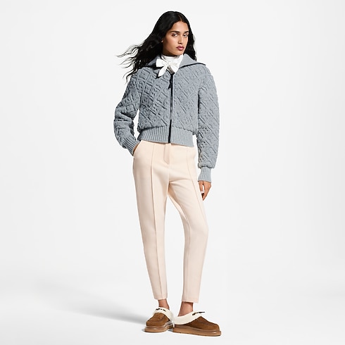 Giacca con motivo Monogram Toweling e zip worn view