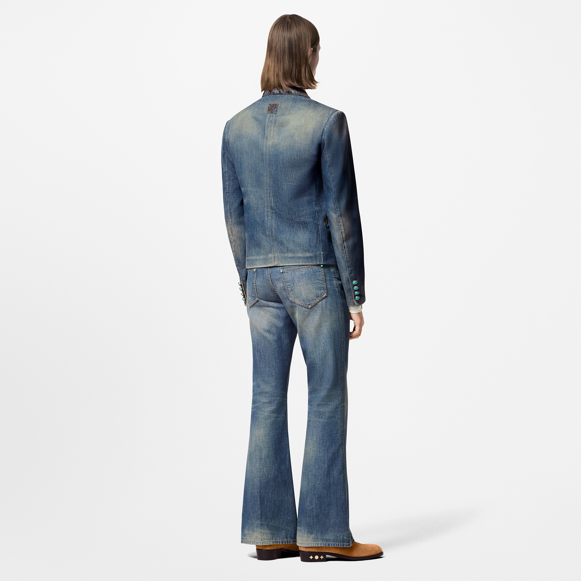 Giacca doppiopetto in chambray di cotone ricamato  Uomo Abbigliamento Blazer e Giacche | LOUIS VUITTON (Zoom prodotto)
